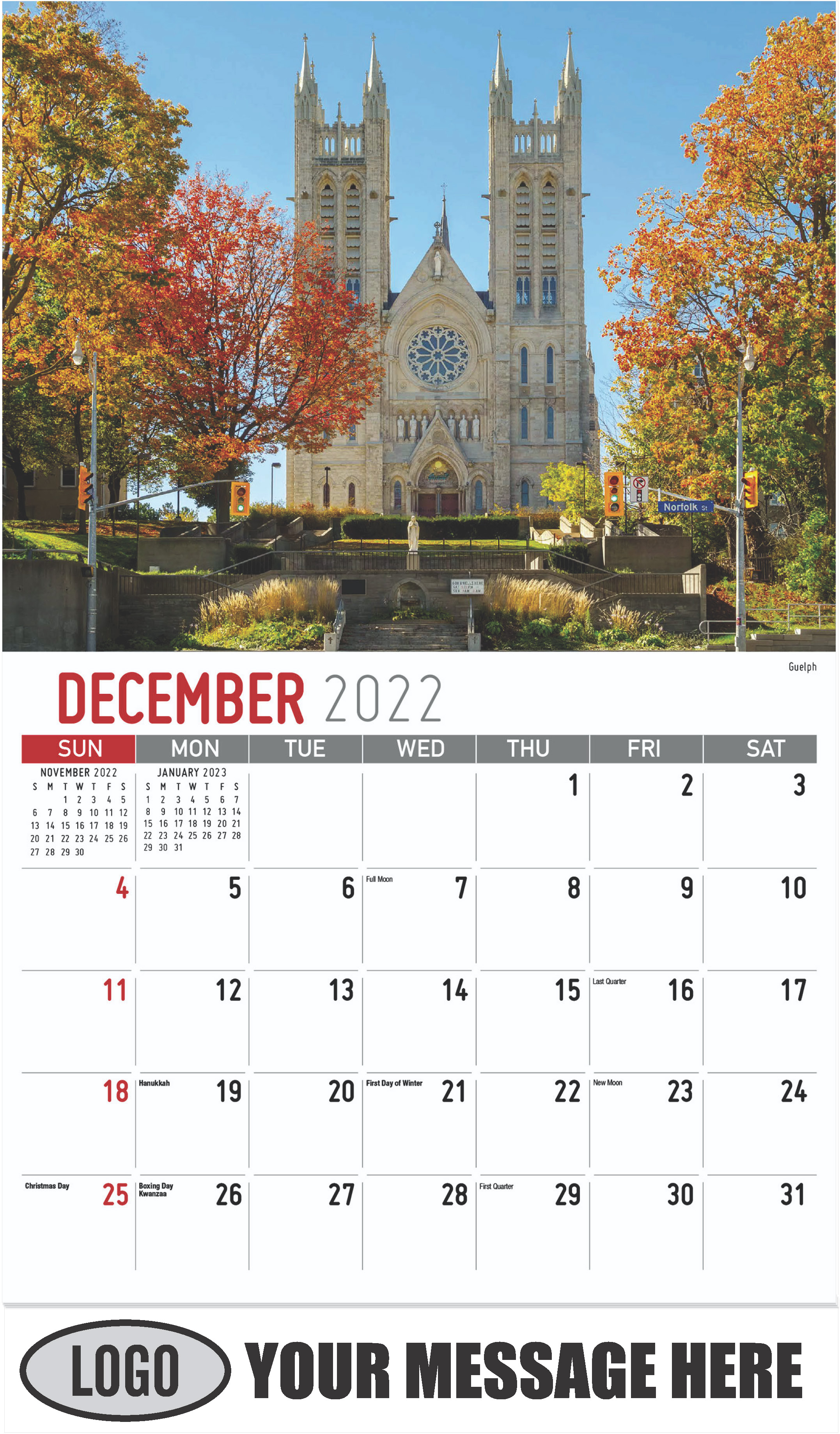 Guelph - December 2022 - Scenes of Ontario 2023 Promotional Calendar