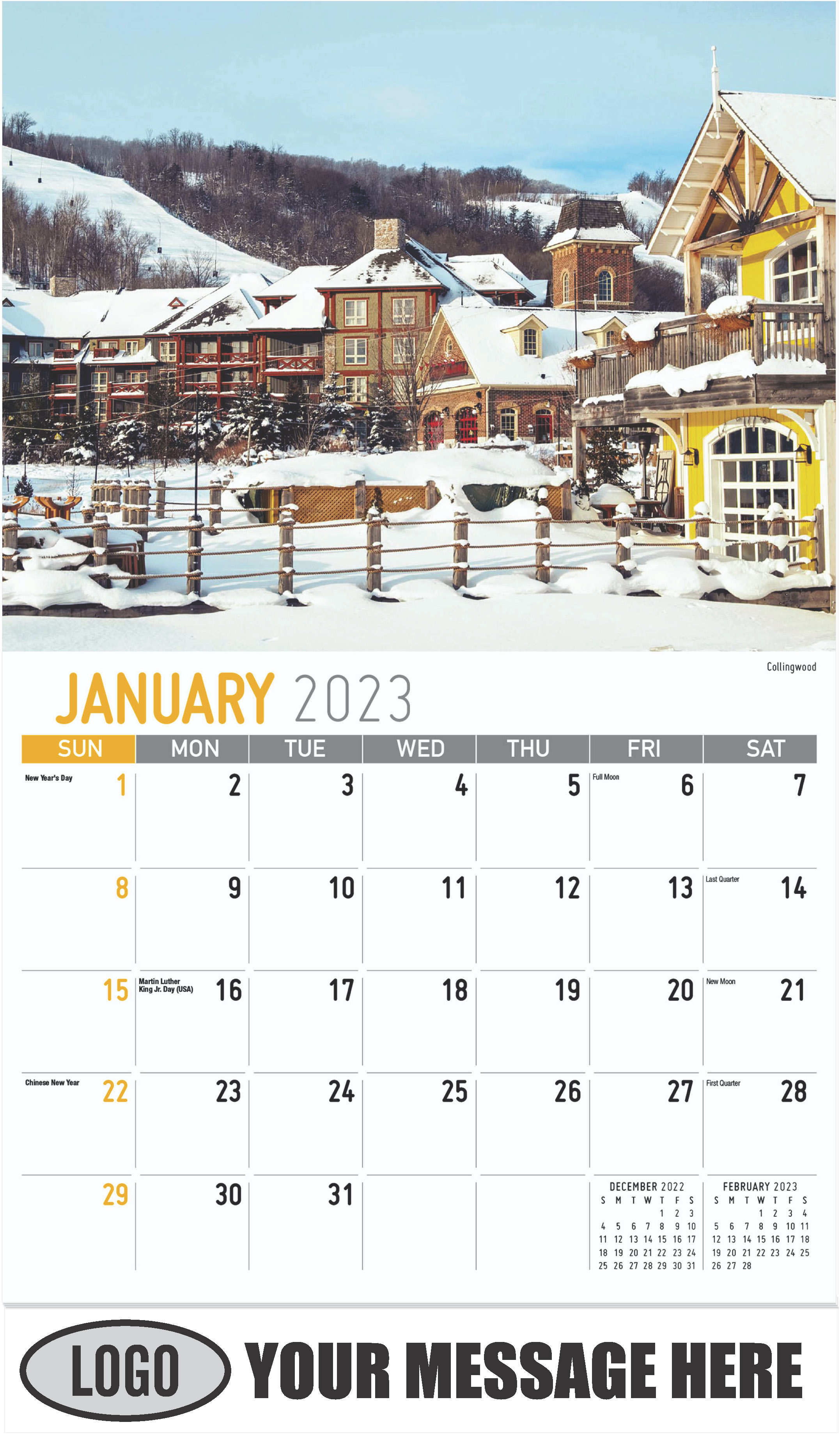 Collingwood - January - Scenes of Ontario 2023 Promotional Calendar
