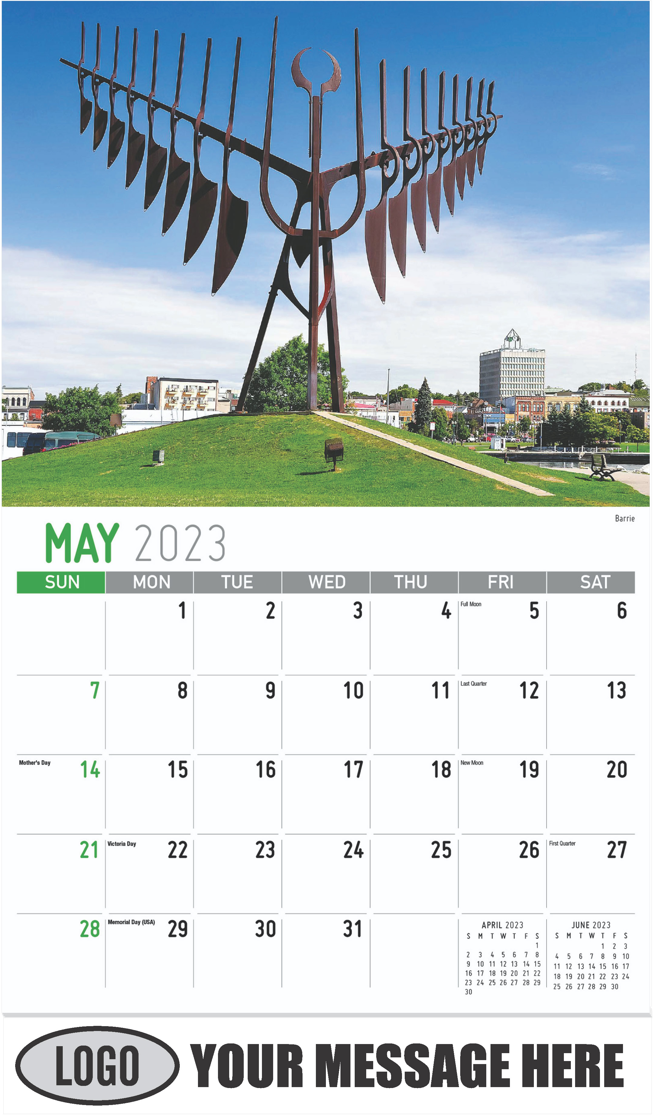 Barrie - May - Scenes of Ontario 2023 Promotional Calendar