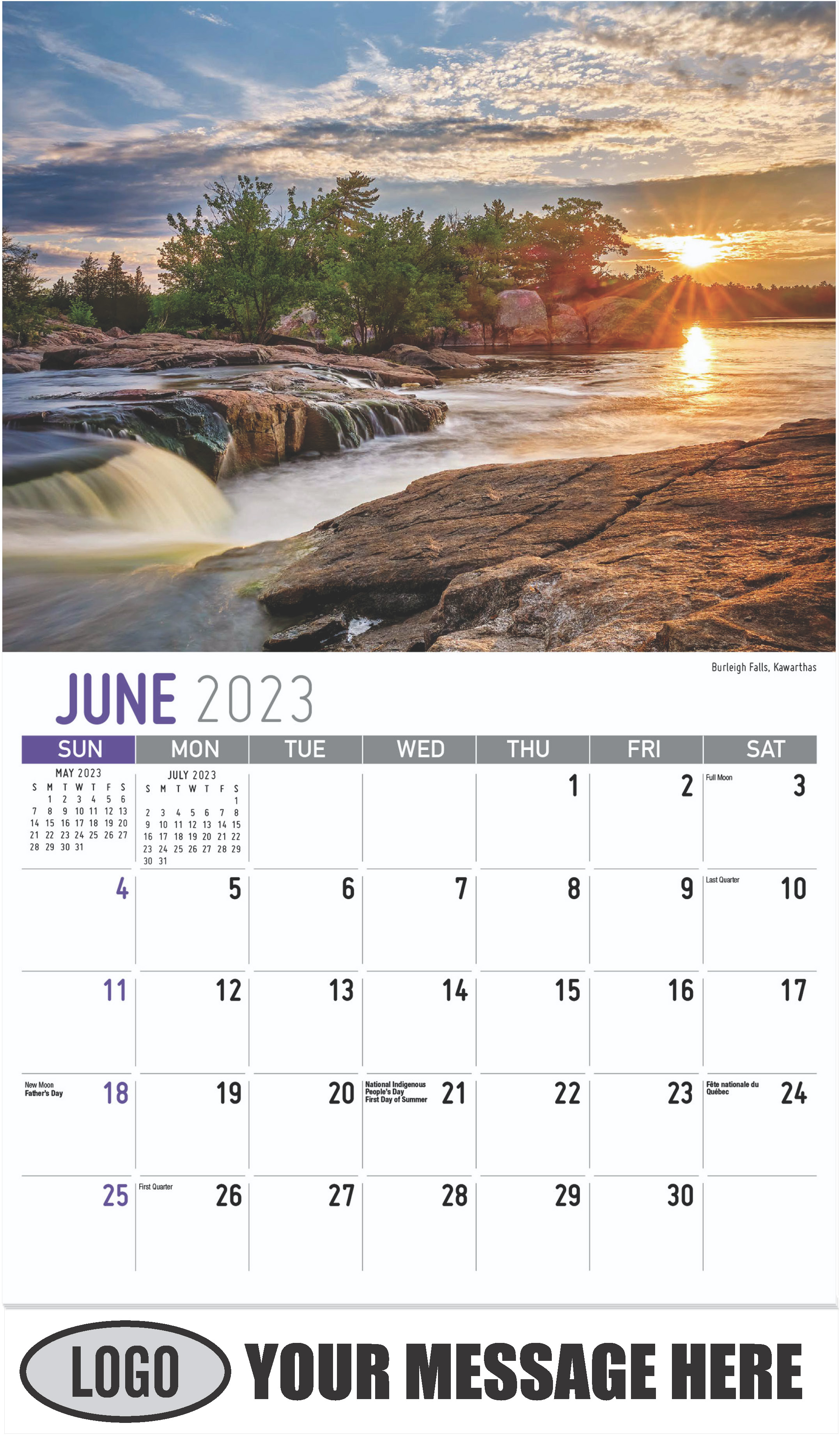Burleigh Falls, Kawarthas - June - Scenes of Ontario 2023 Promotional Calendar