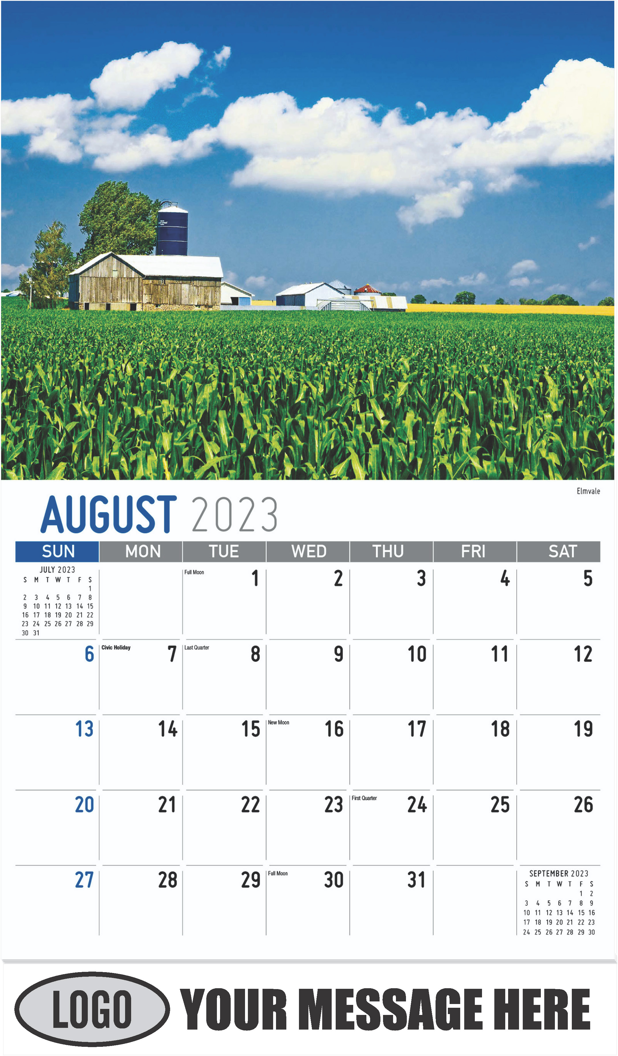 Elmvale - August - Scenes of Ontario 2023 Promotional Calendar