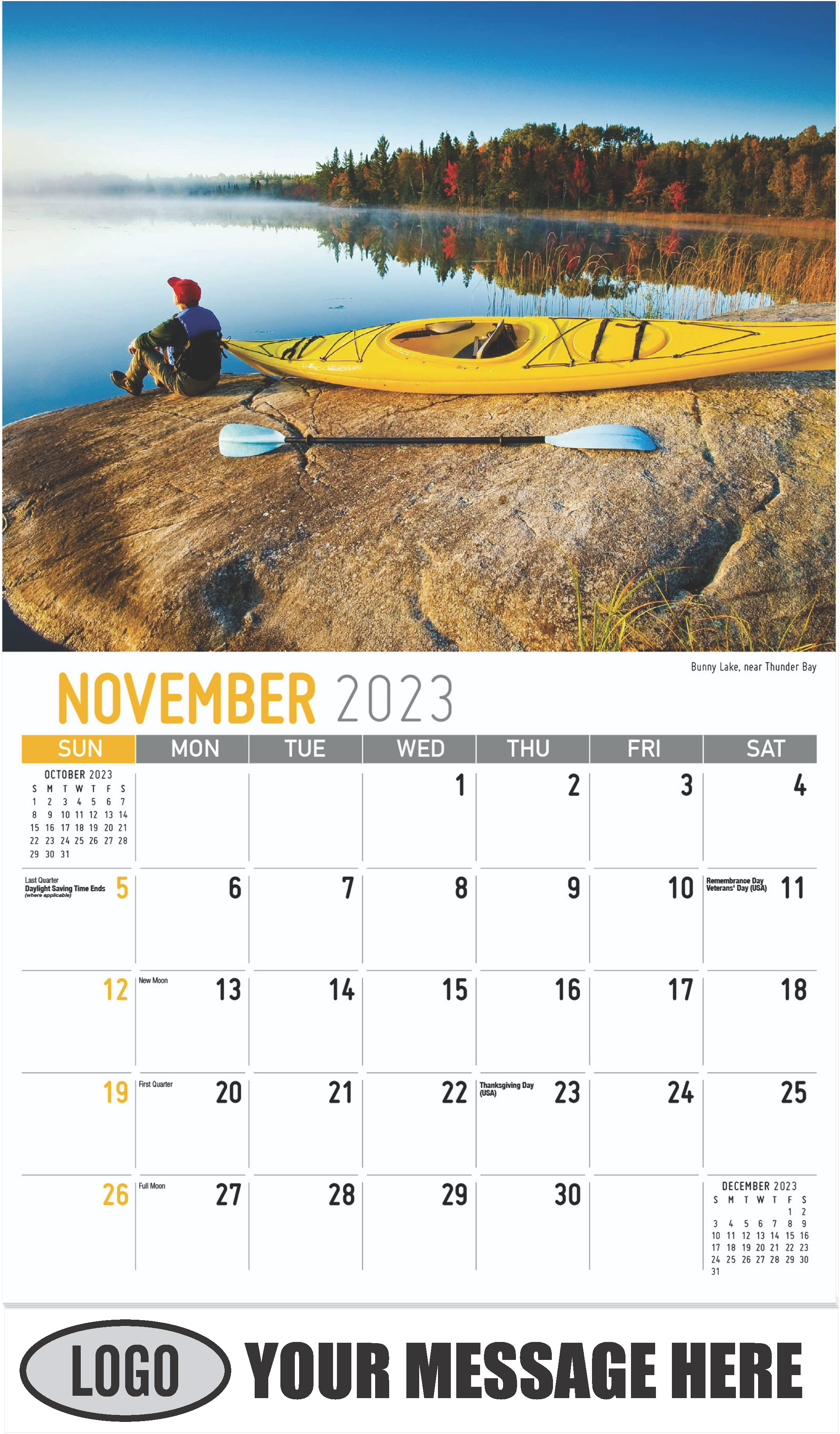 Bunny Lake, near Thunder Bay - November - Scenes of Ontario 2023 Promotional Calendar