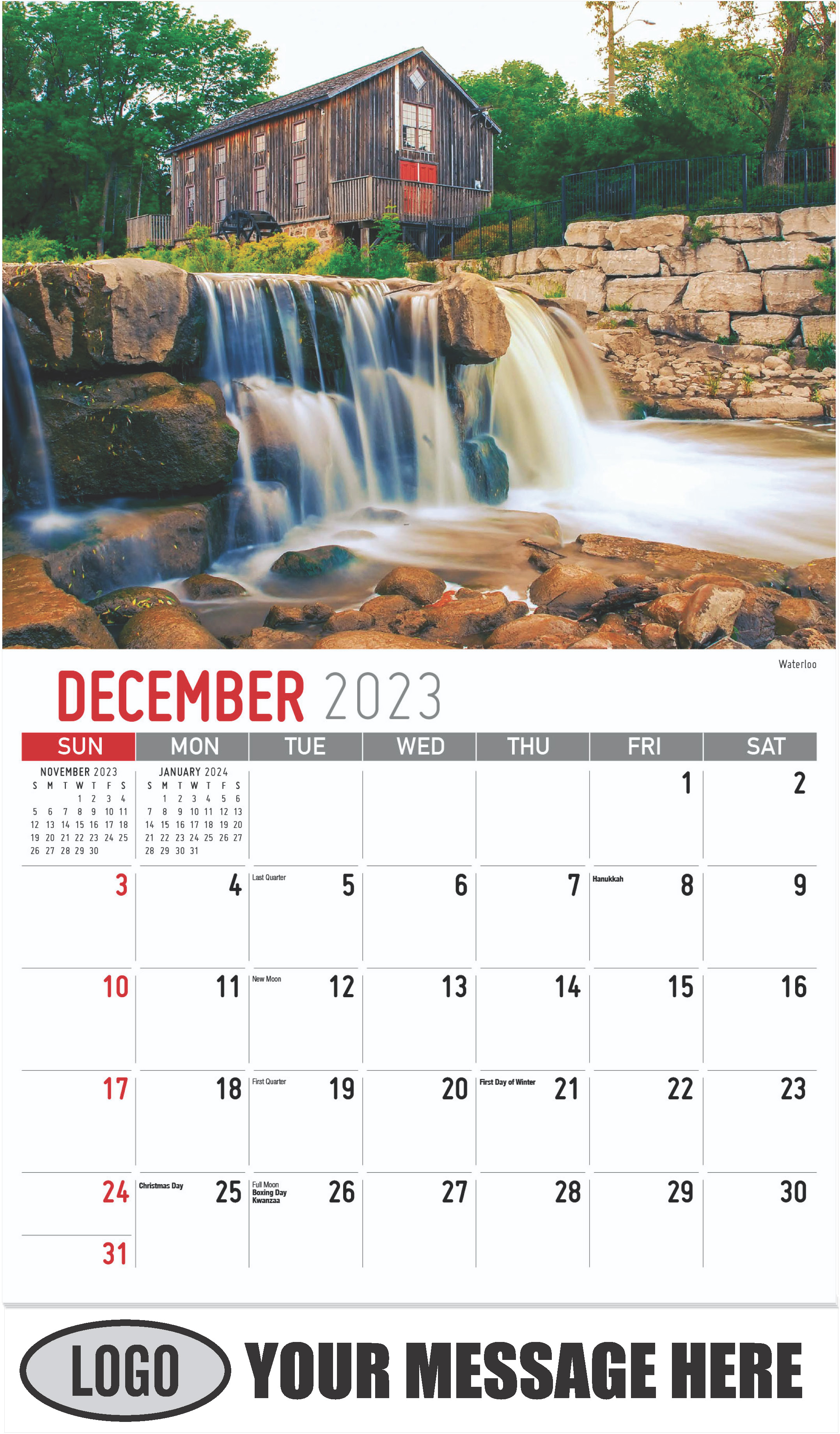Waterloo - December 2023 - Scenes of Ontario 2023 Promotional Calendar