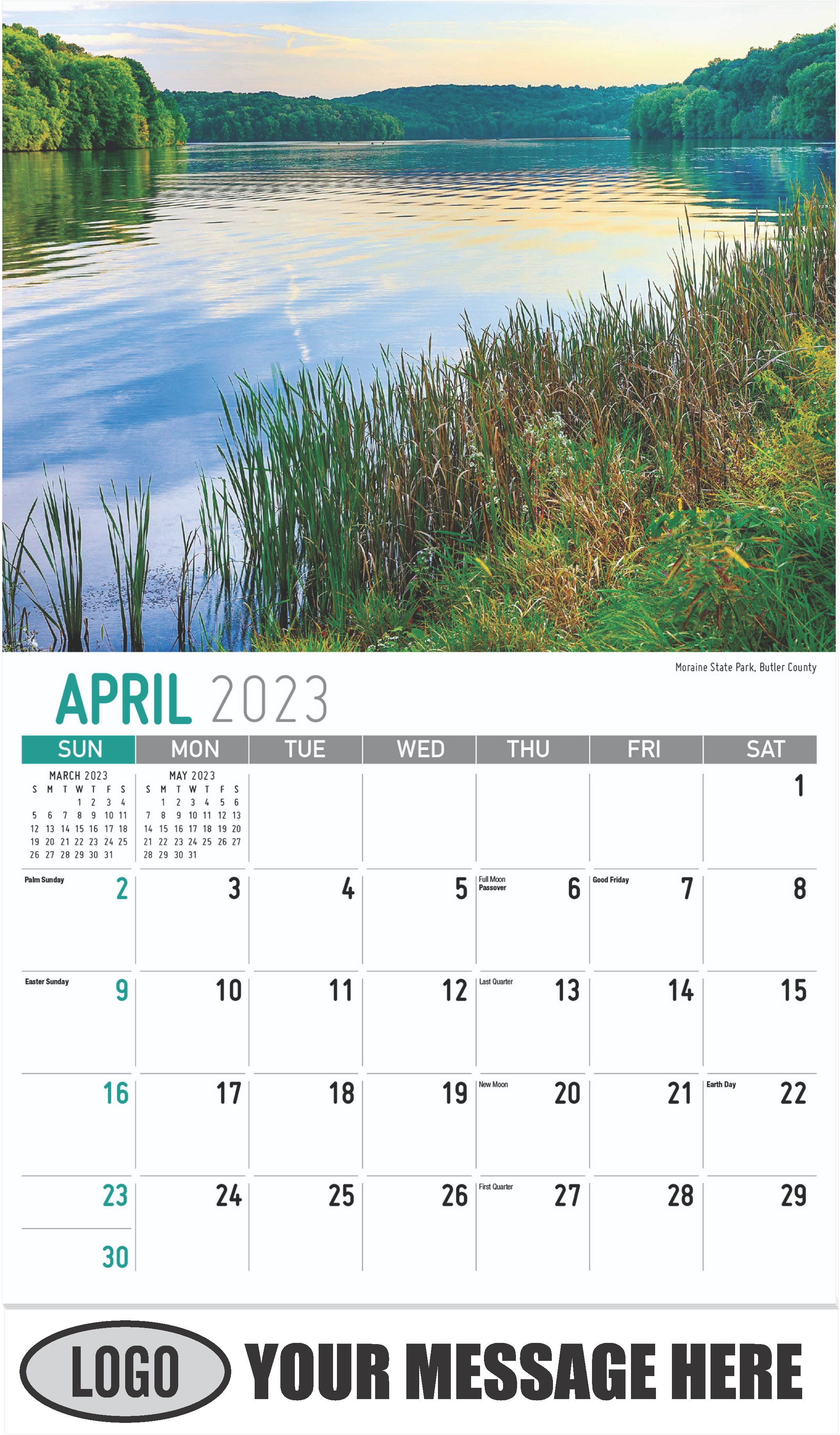 Moraine State Park, Butler County - April - Scenes of Pennsylvania 2023 Promotional Calendar