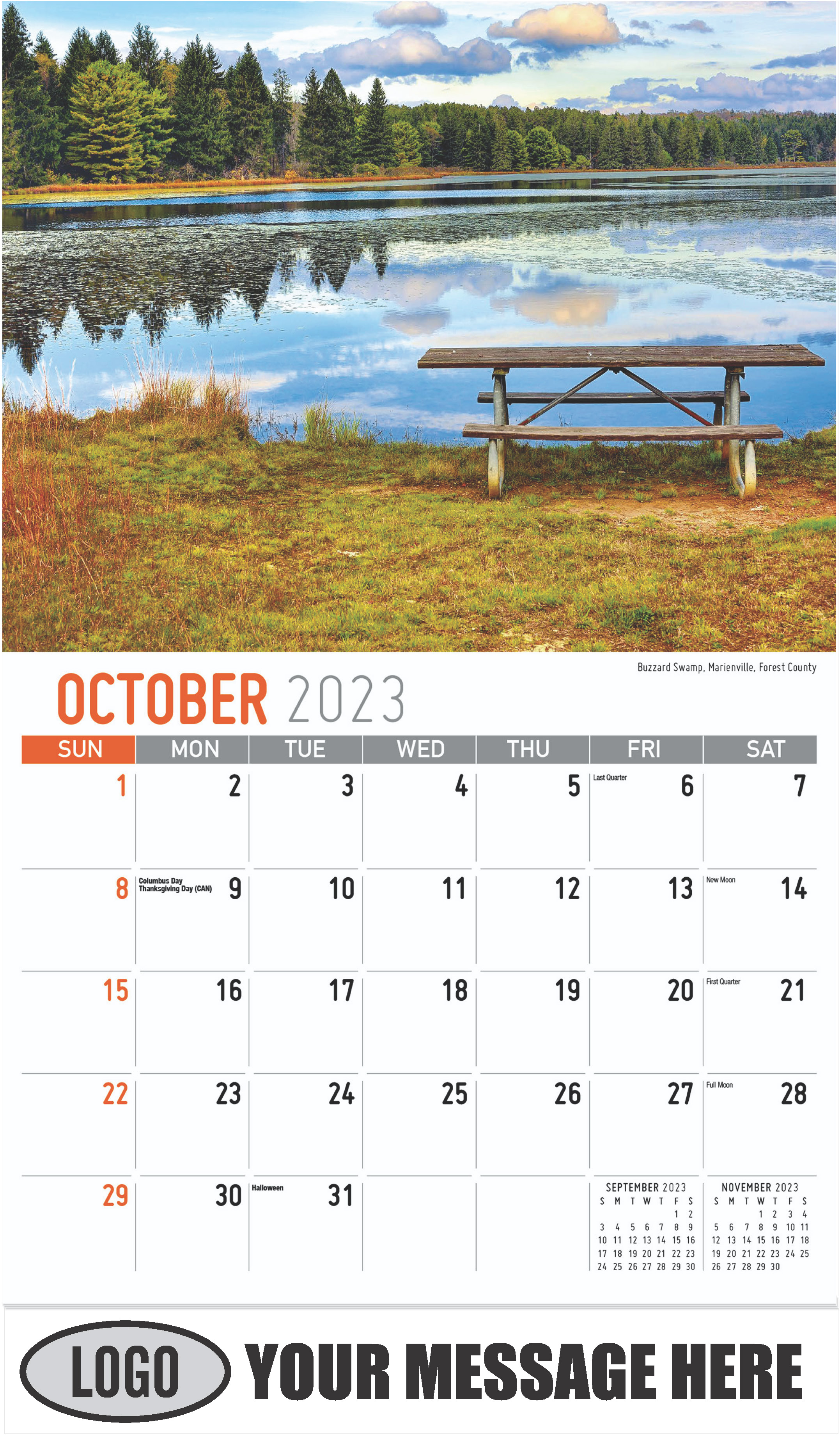Buzzard Swamp, Marienville, Forest County - October - Scenes of Pennsylvania 2023 Promotional Calendar