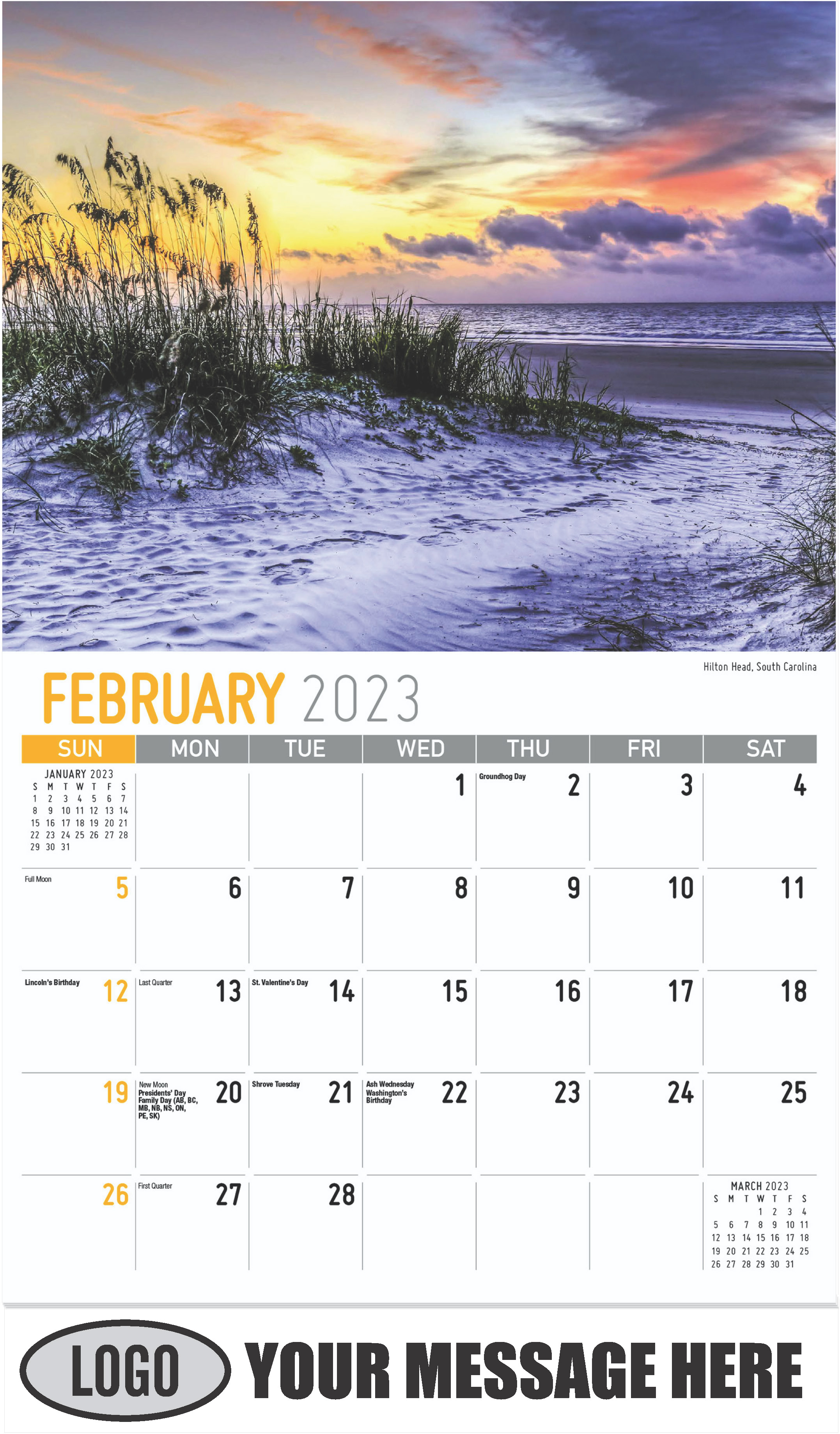 Hilton Head, South Carolina - February - Scenes of Southeast USA 2023 Promotional Calendar