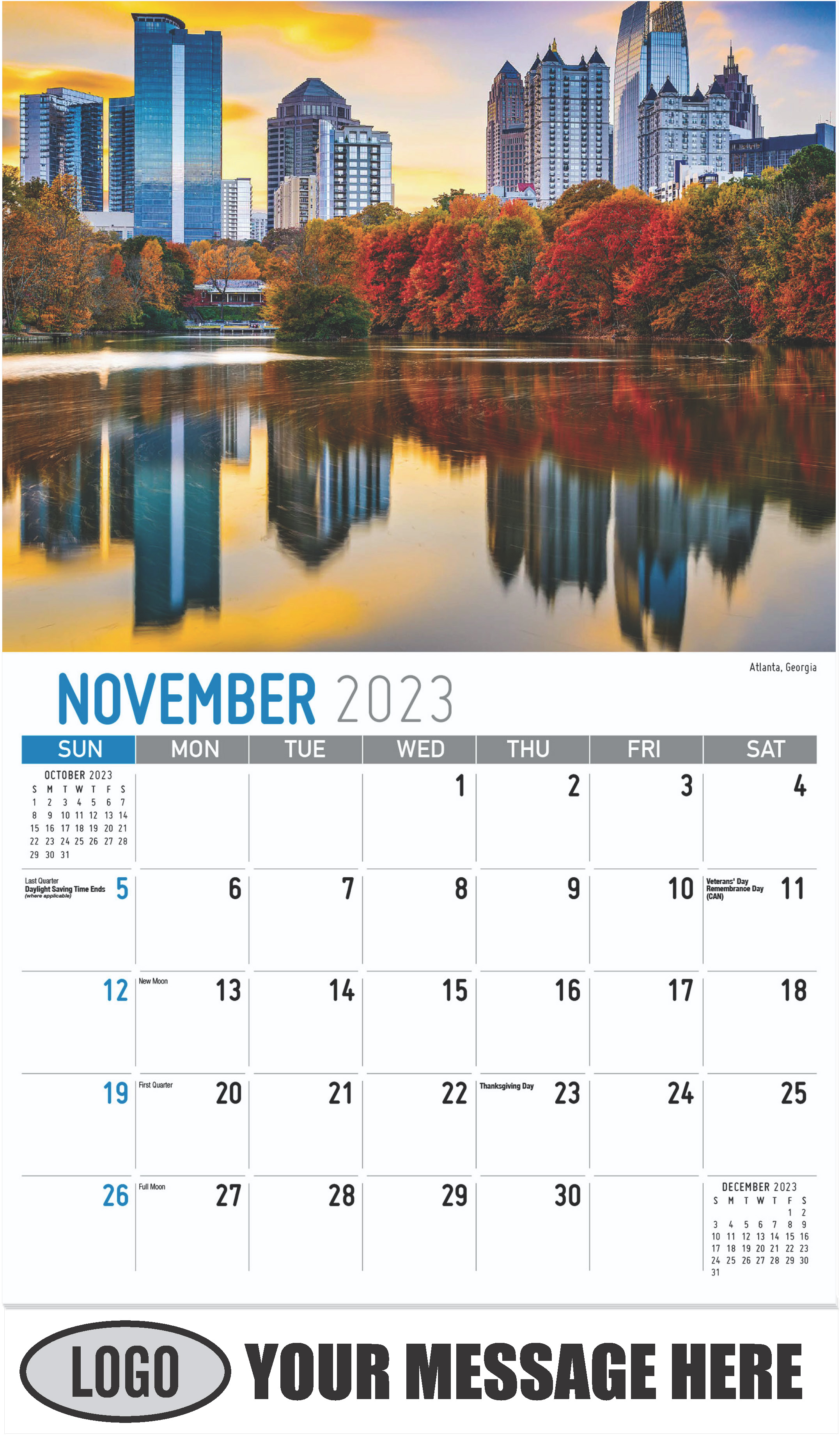 Atlanta, Georgia - November - Scenes of Southeast USA 2023 Promotional Calendar