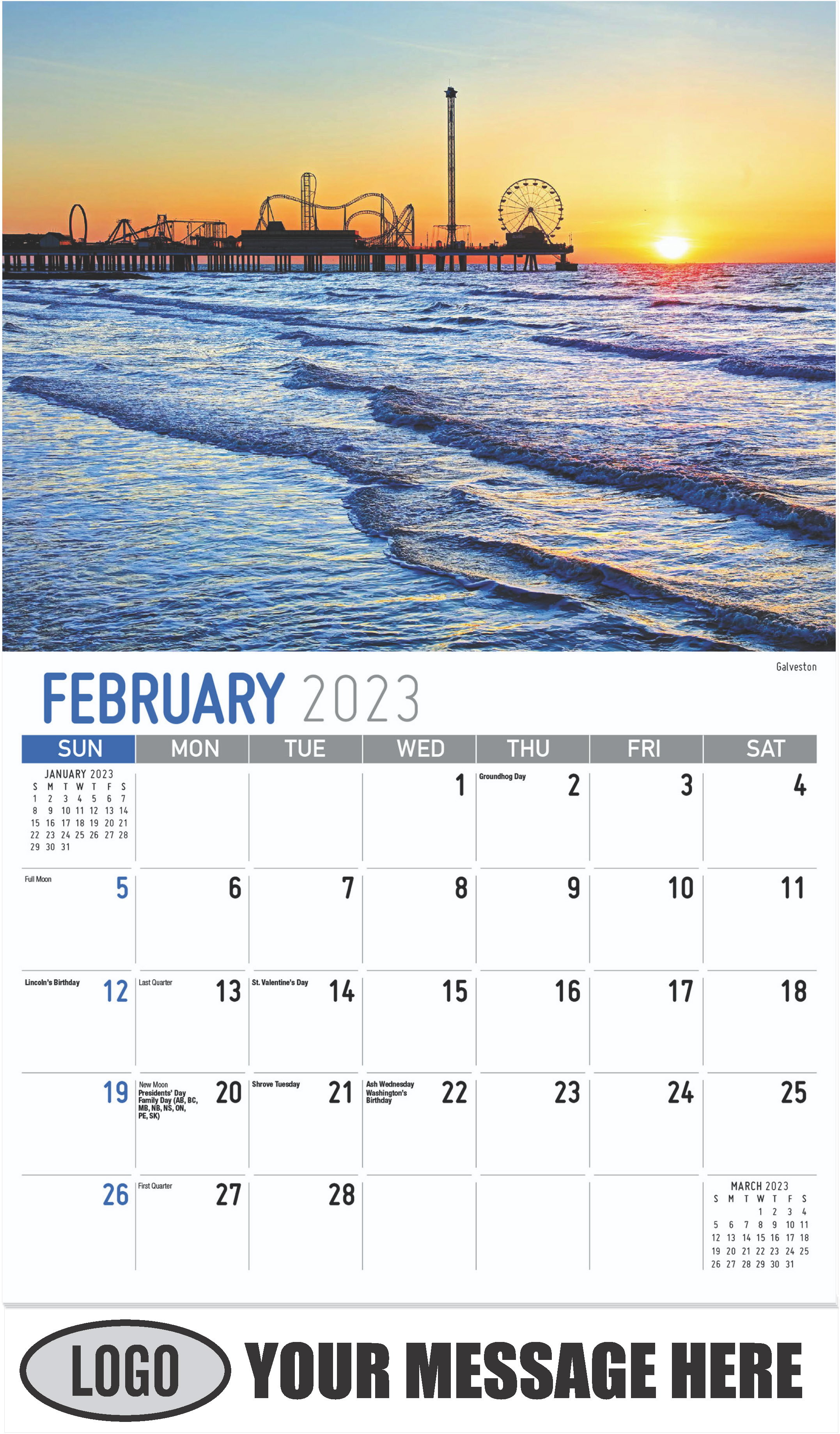 Galveston - February - Scenes of Texas 2023 Promotional Calendar
