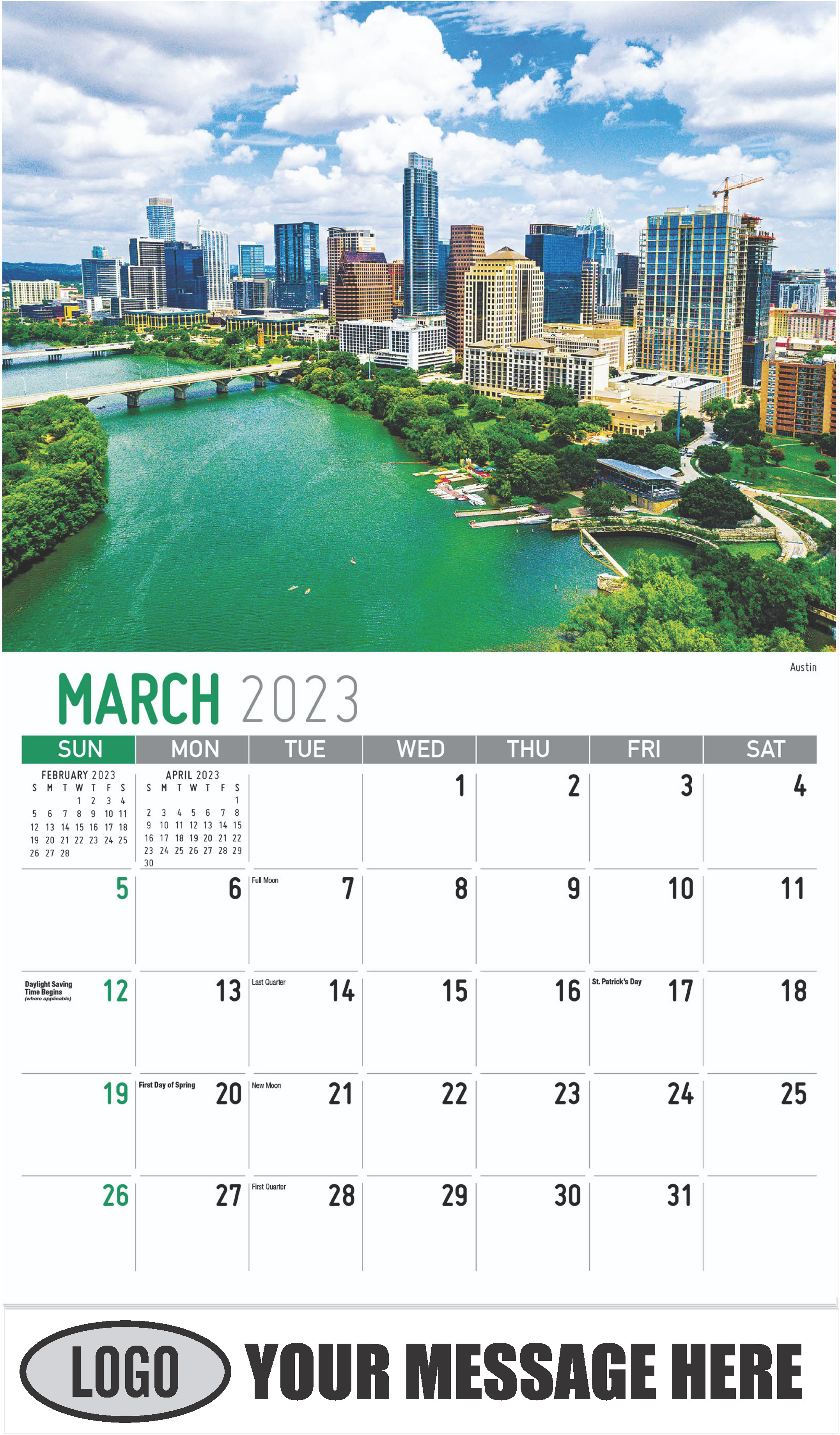 Austin - March - Scenes of Texas 2023 Promotional Calendar
