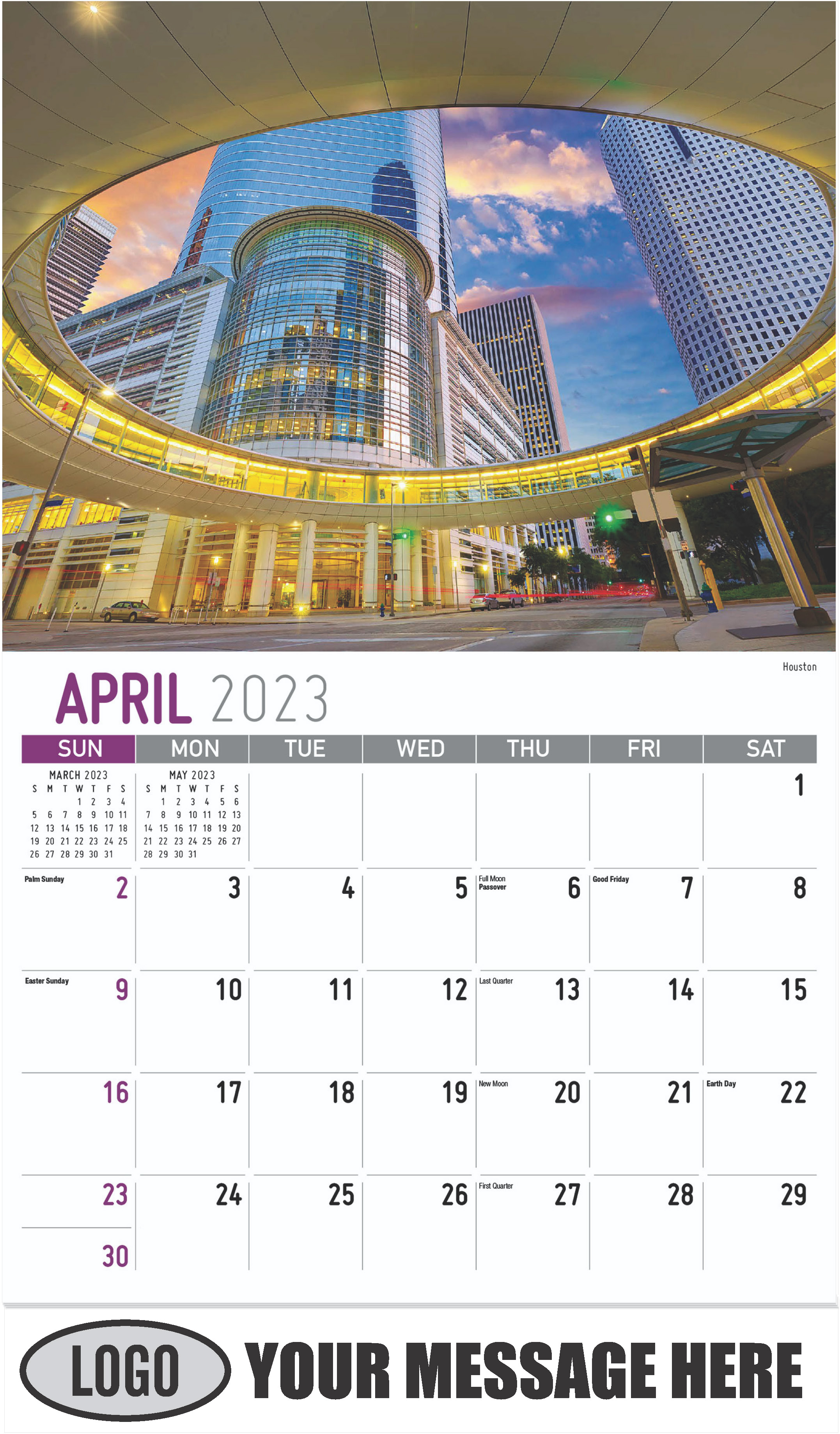 Houston - April - Scenes of Texas 2023 Promotional Calendar