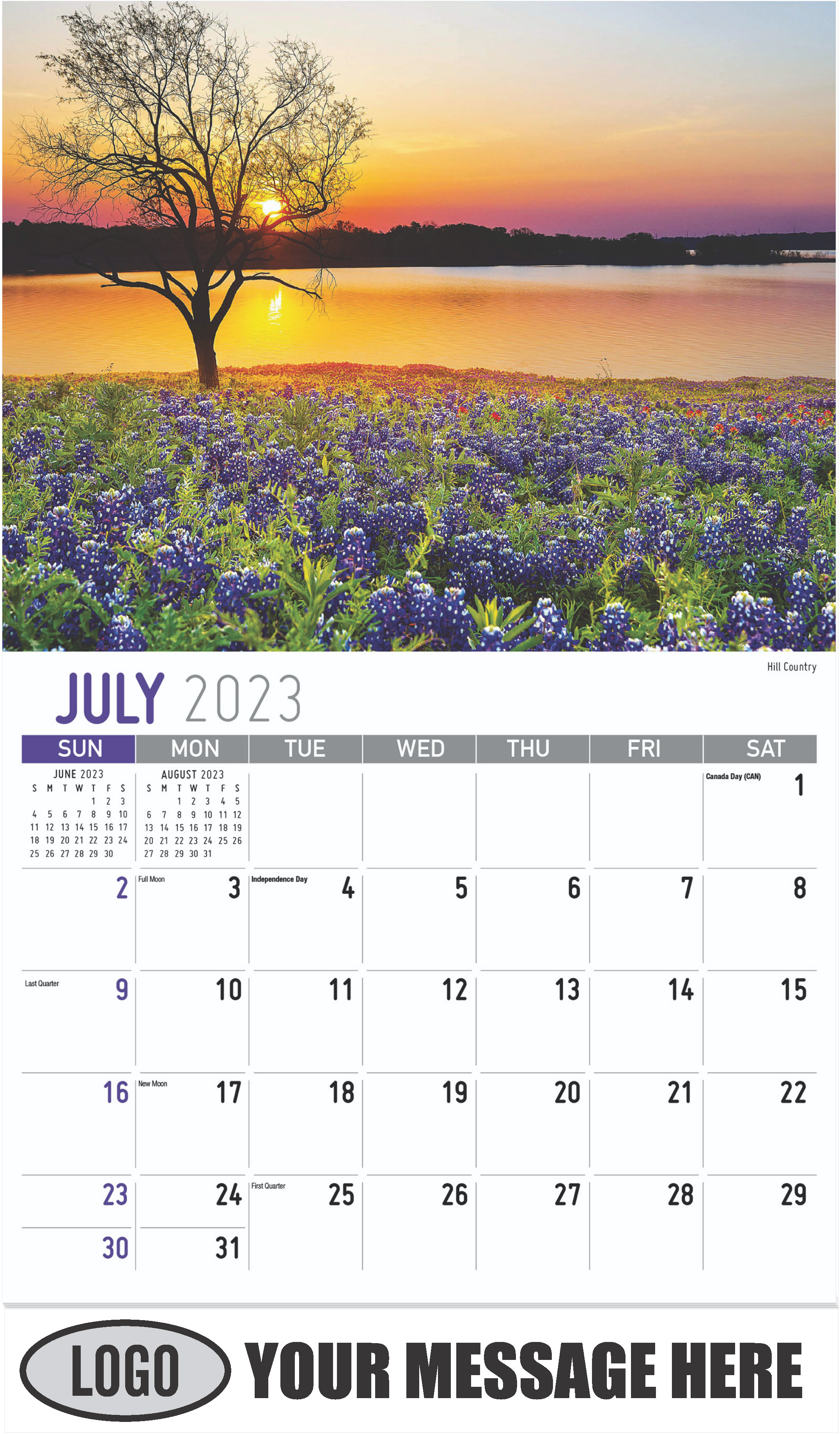 Hill Country - July - Scenes of Texas 2023 Promotional Calendar
