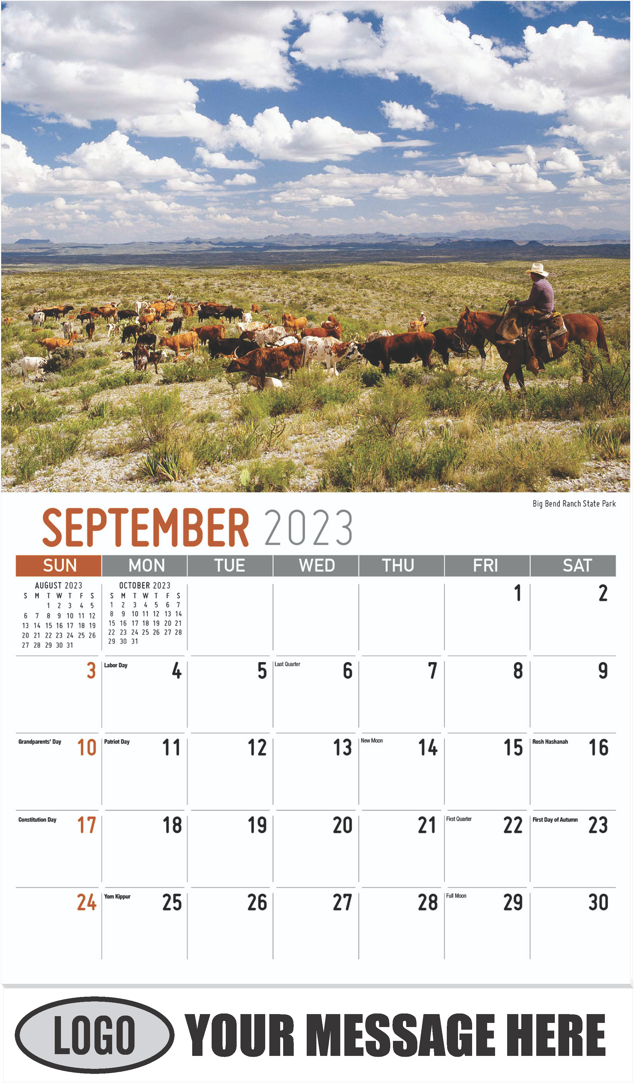 Big Bend Ranch State Park - September - Scenes of Texas 2023 Promotional Calendar
