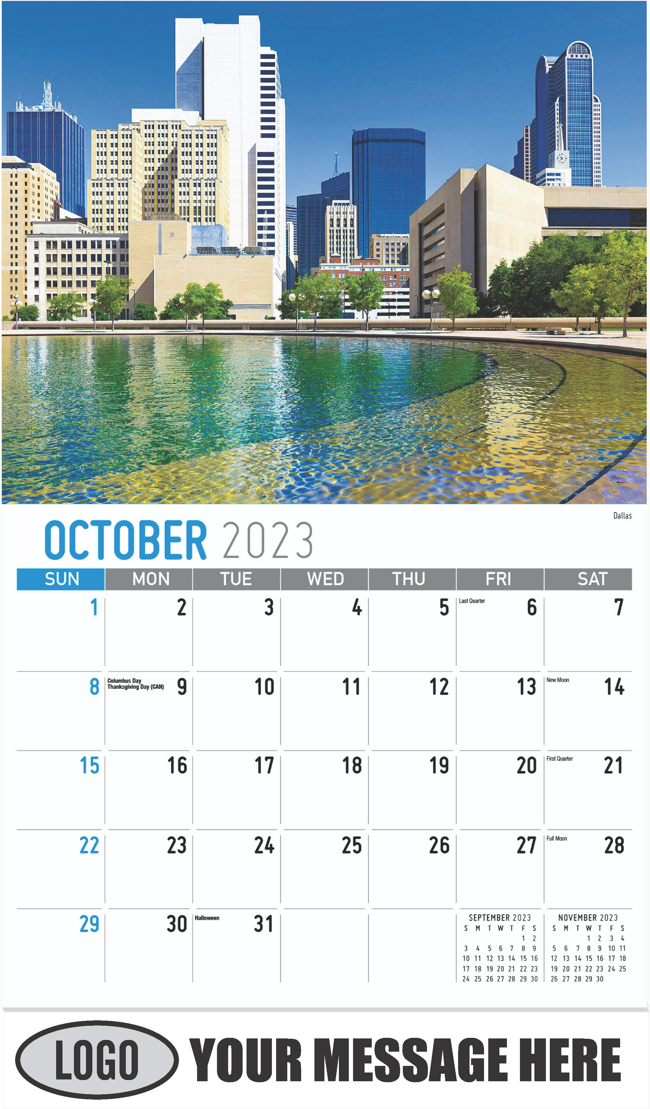 Dallas - October - Scenes of Texas 2023 Promotional Calendar