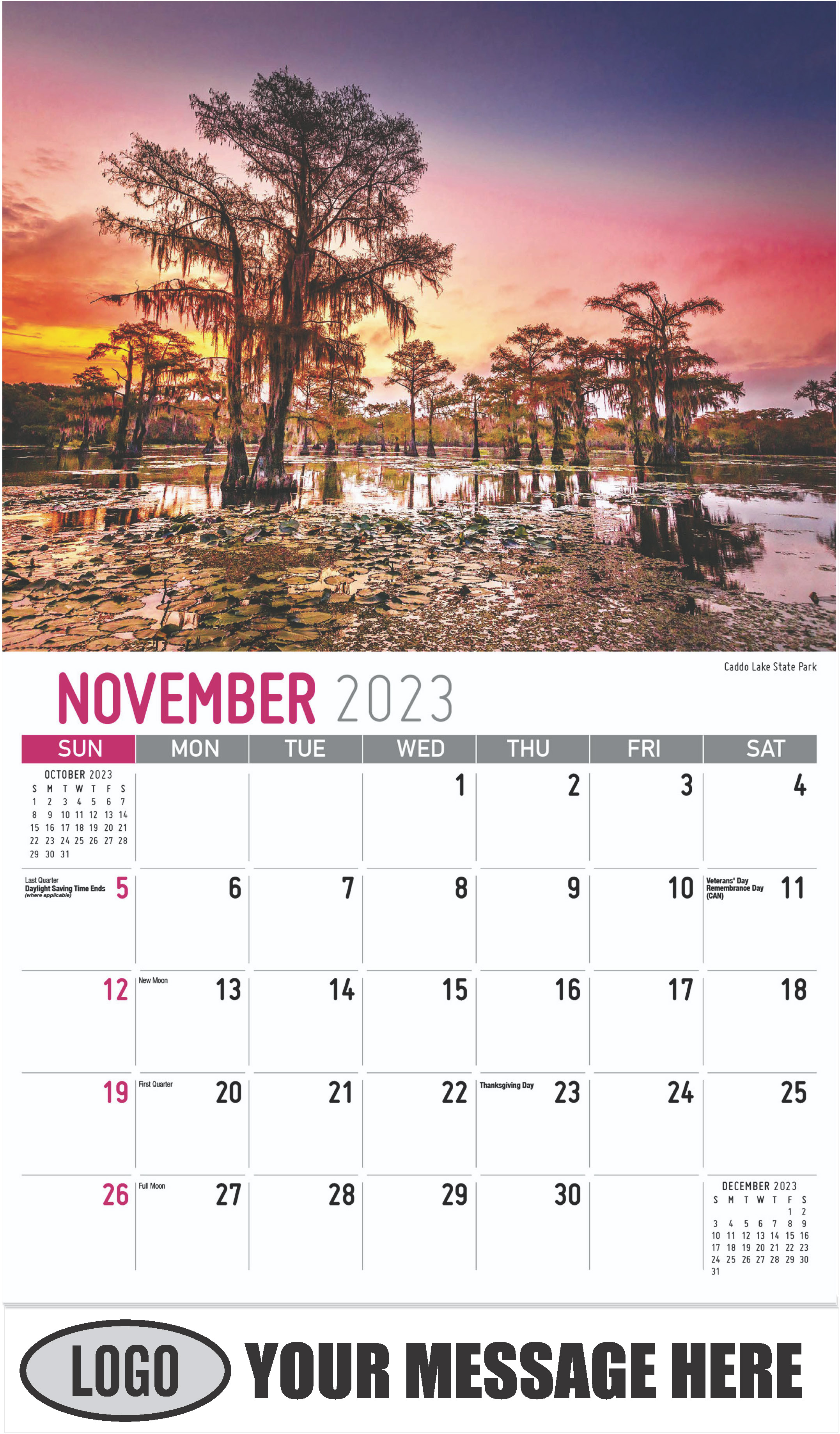 Caddo Lake State Park - November - Scenes of Texas 2023 Promotional Calendar