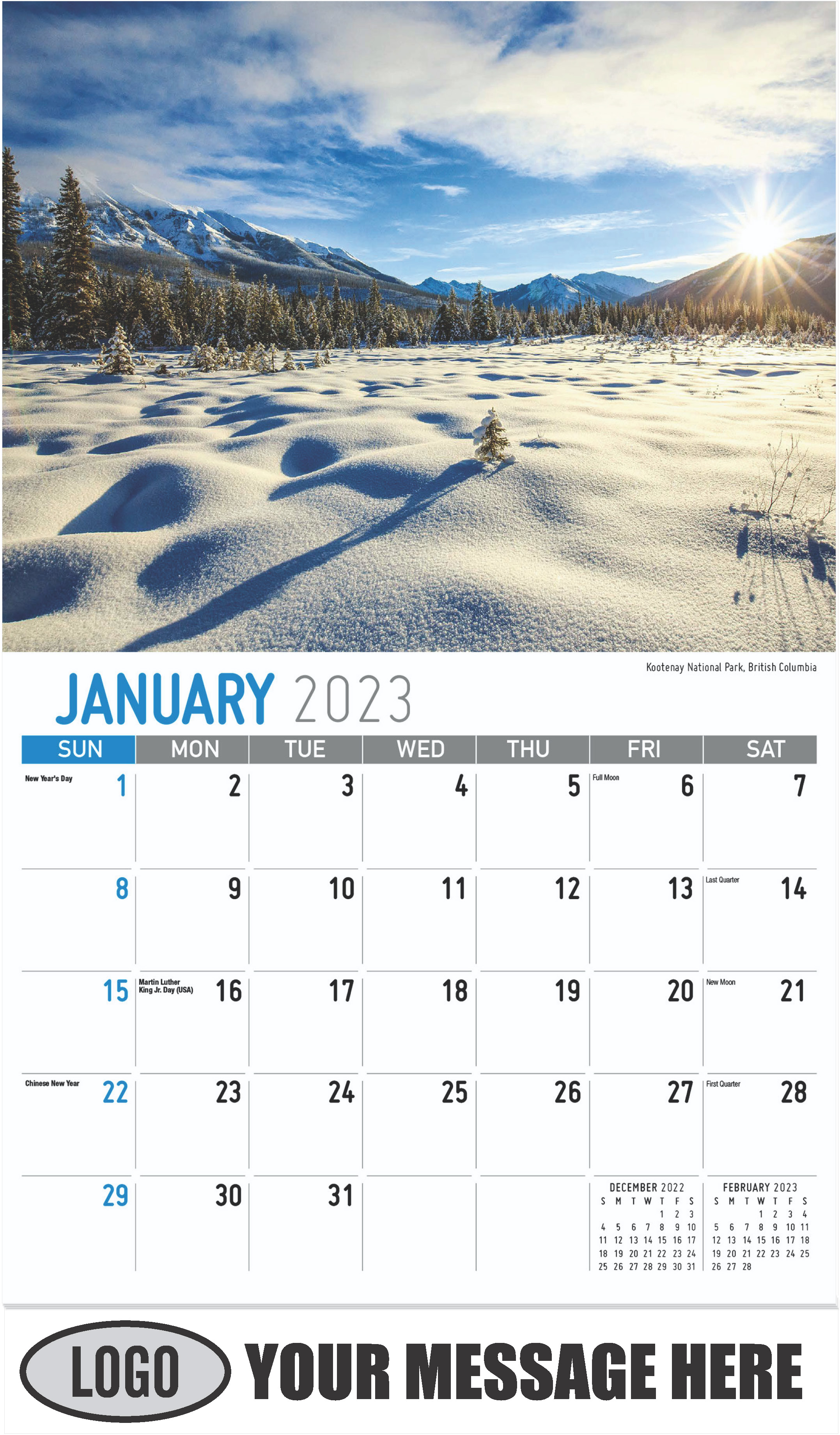 Kootenay National Park, British Columbia - January - Scenes of Western Canada 2023 Promotional Calendar