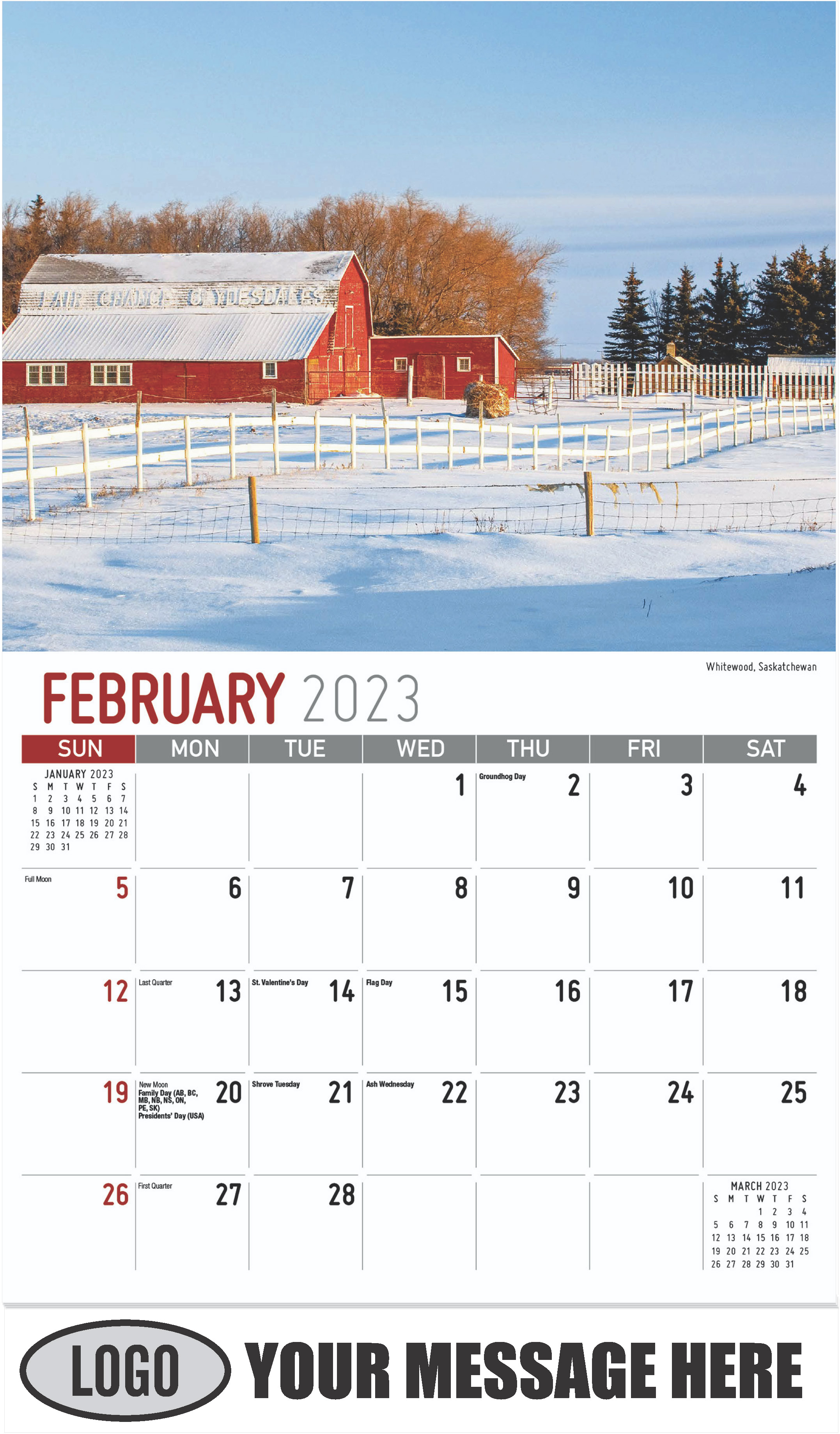 Whitewood, Saskatchewan - February - Scenes of Western Canada 2023 Promotional Calendar