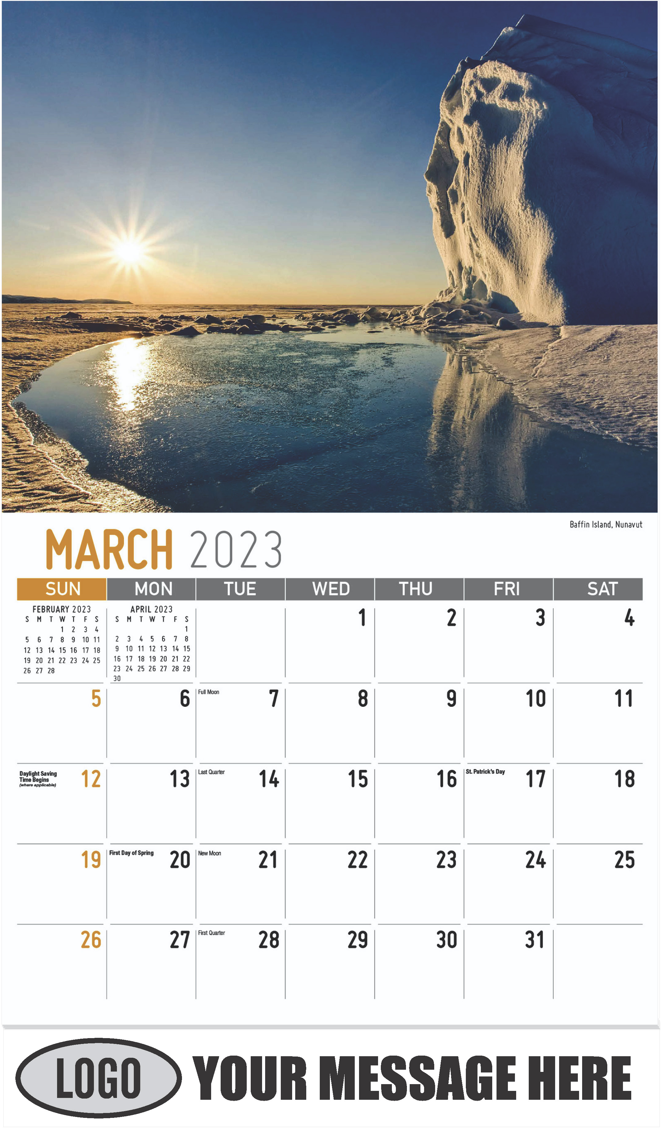 Baffin Island, Nunavut - March - Scenes of Western Canada 2023 Promotional Calendar