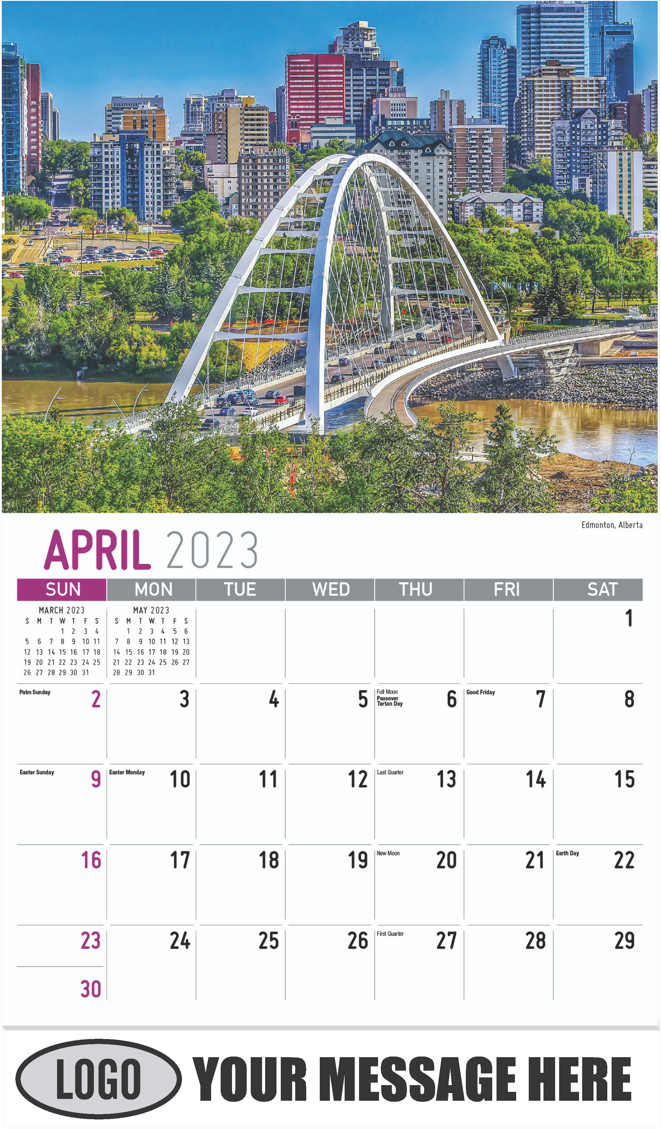 Edmonton, Alberta - April - Scenes of Western Canada 2023 Promotional Calendar