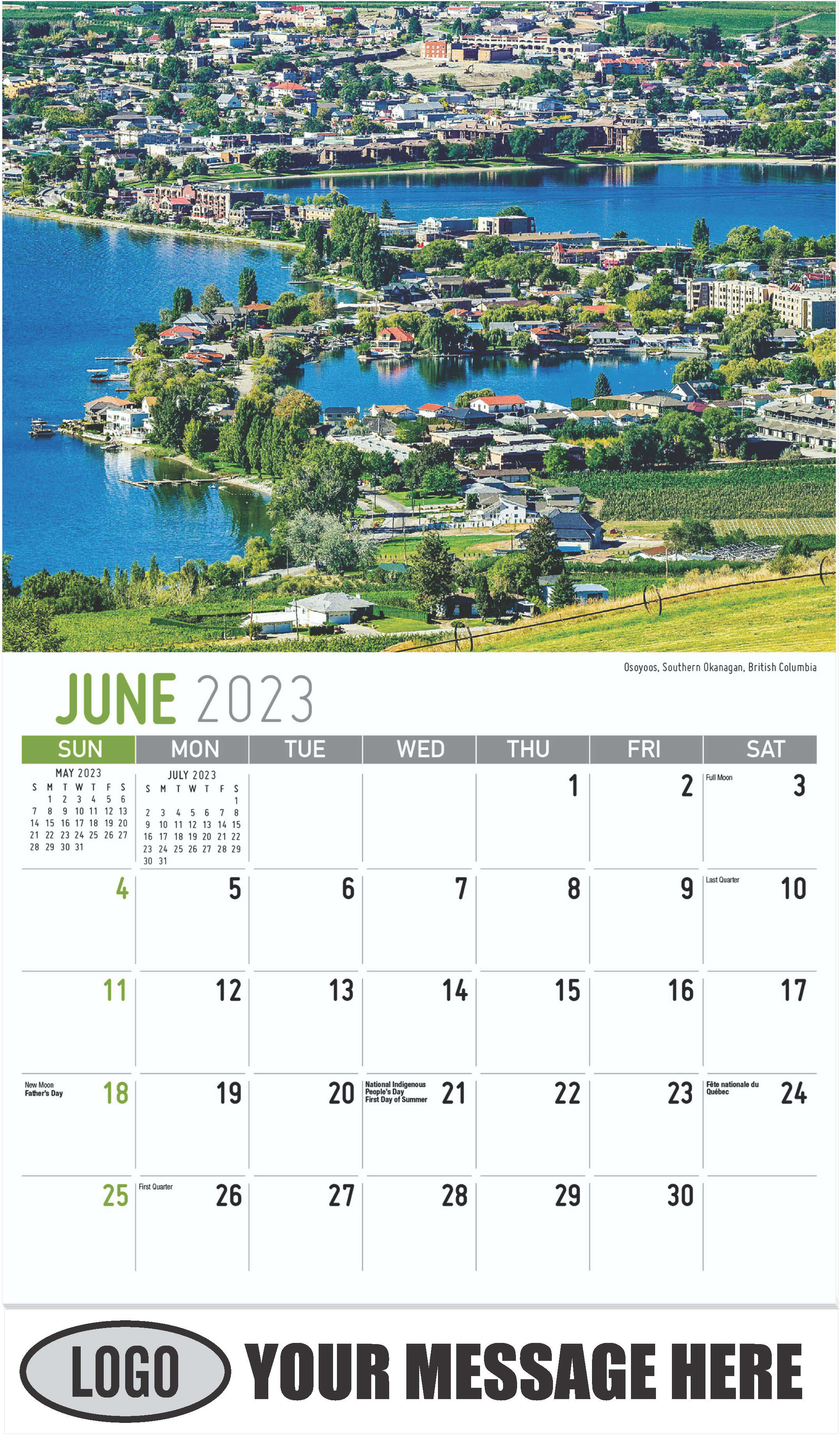 Osoyoos, Southern Okanagan, British Columbia - June - Scenes of Western Canada 2023 Promotional Calendar