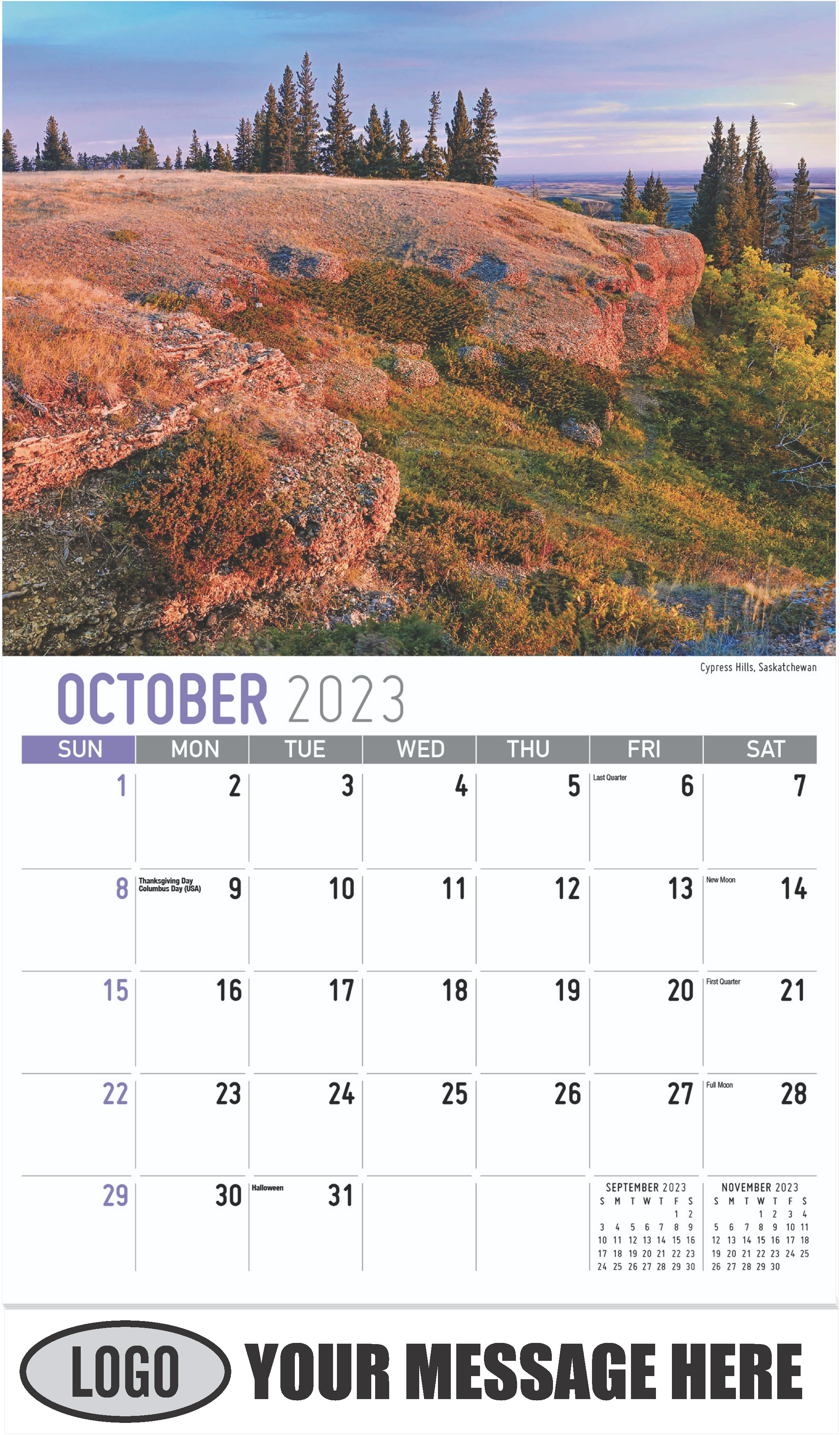 Cypress Hills, Saskatchewan - October - Scenes of Western Canada 2023 Promotional Calendar