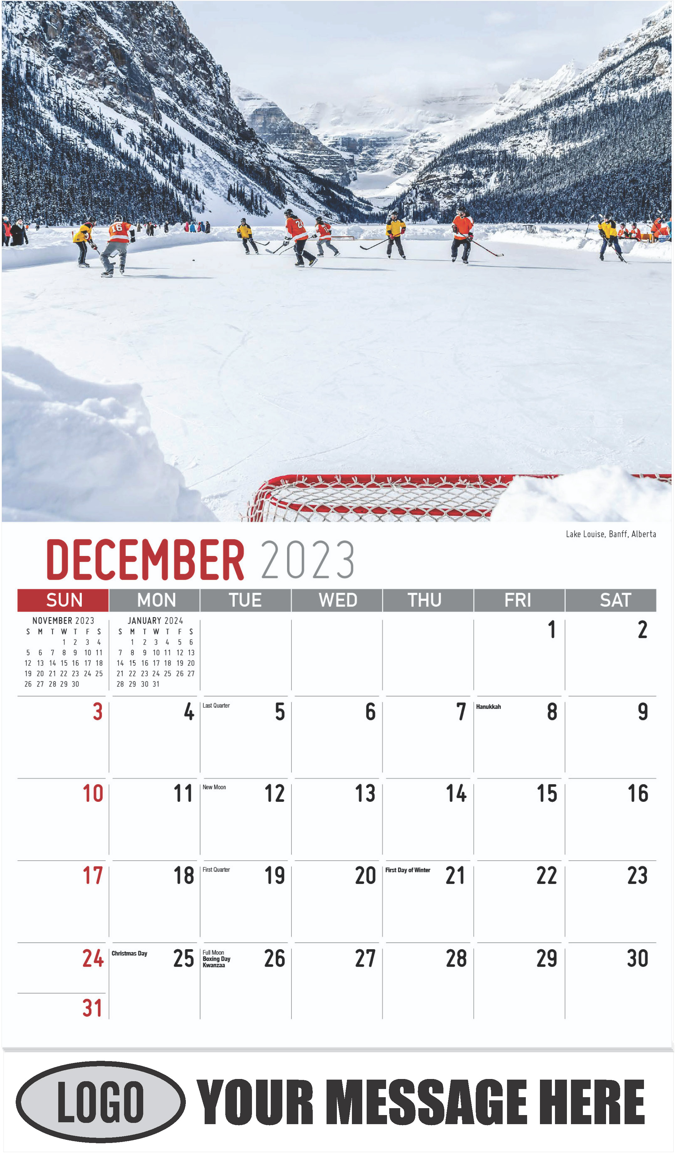 Lake Louise, Banff, Alberta - December 2023 - Scenes of Western Canada 2023 Promotional Calendar