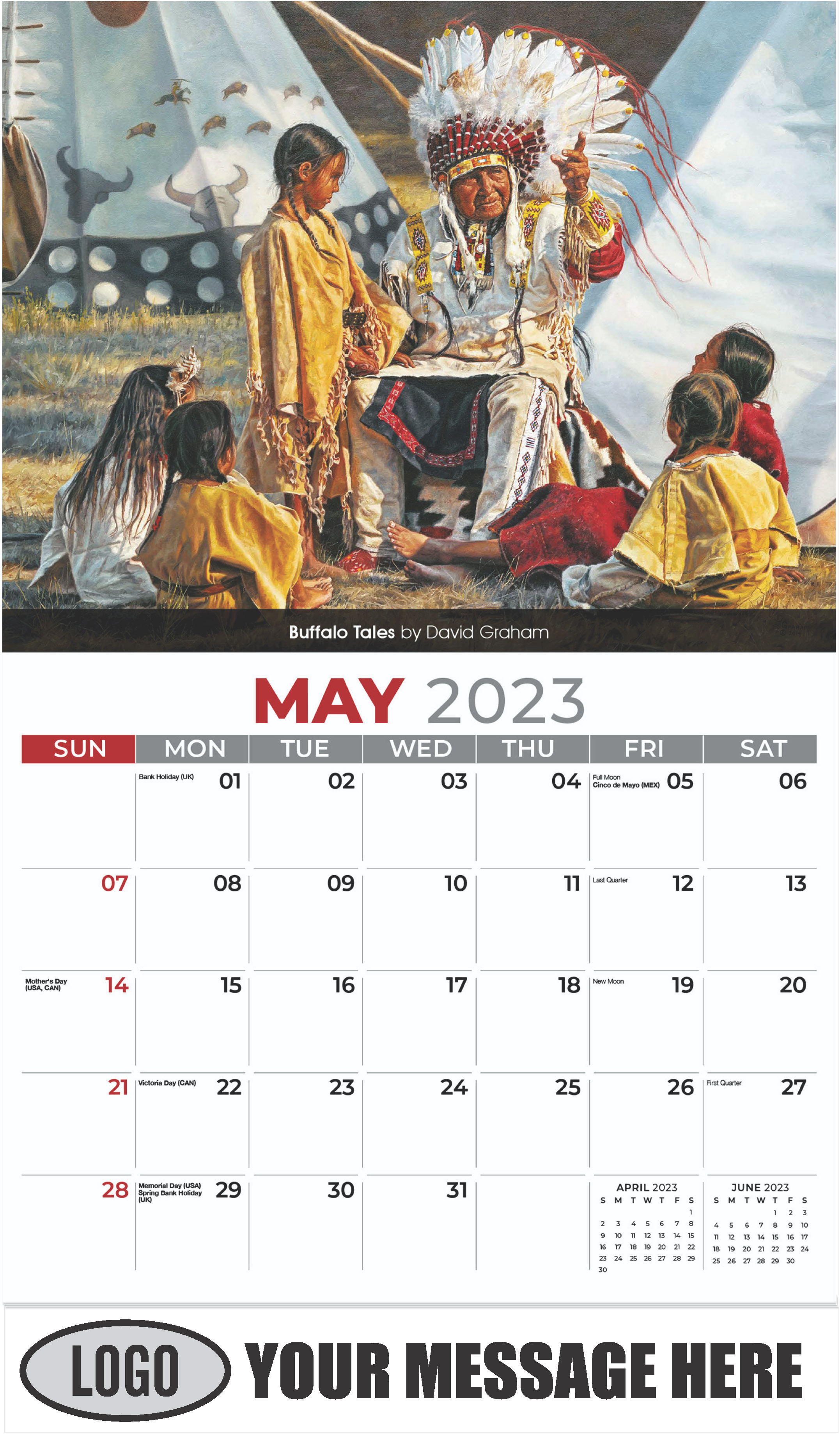 Buffalo Tales by David Graham - May - Spirit of the West 2023 Promotional Calendar