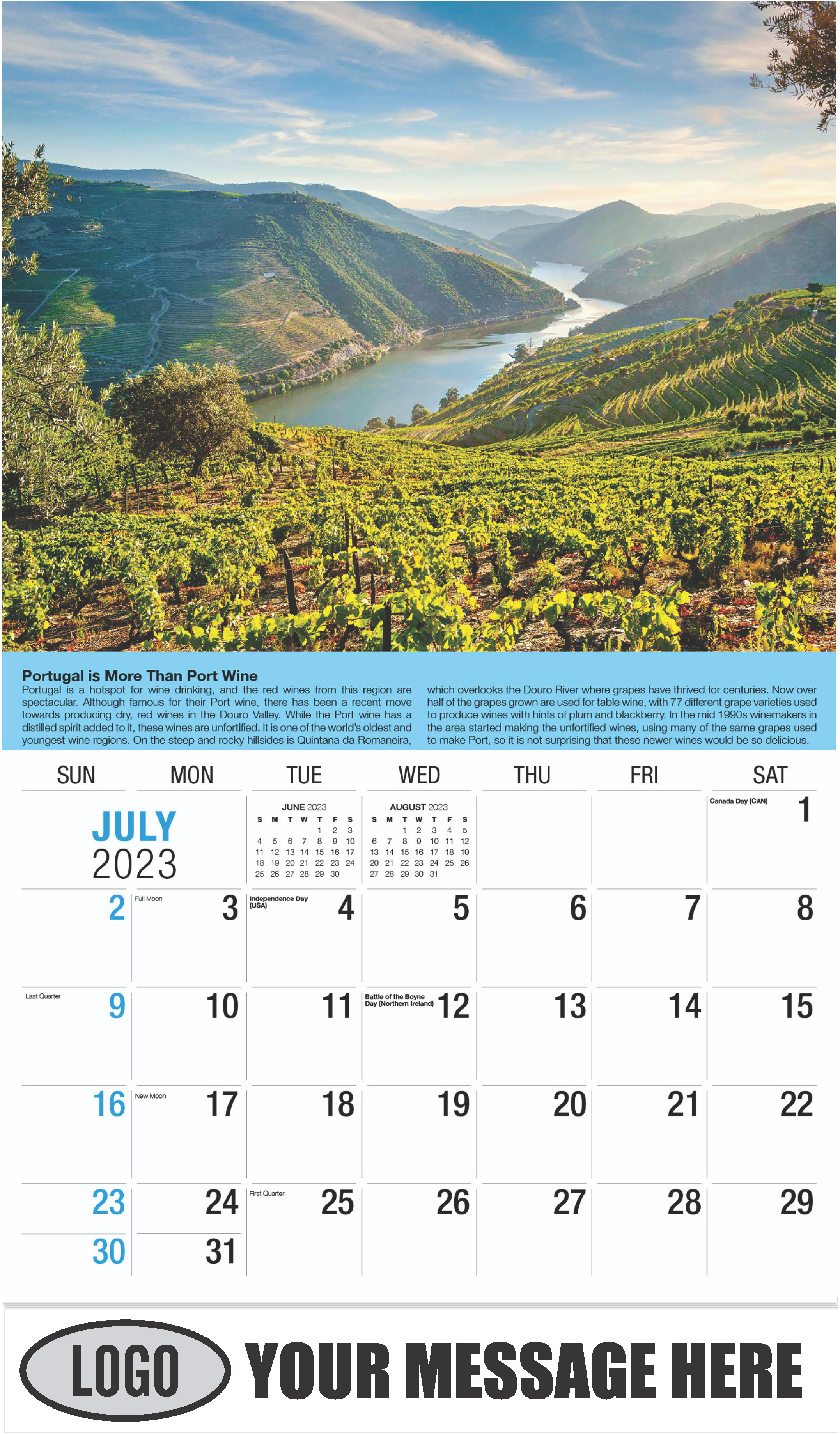 Wine Tips Calendar - July - Vintages 2023 Promotional Calendar