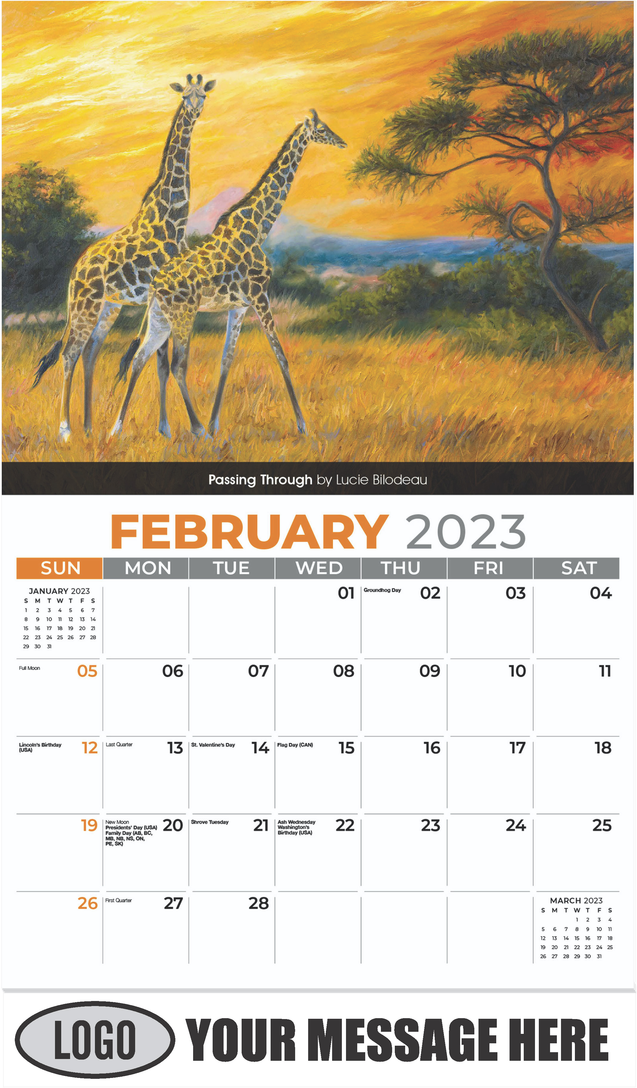 Passing Through by Lucie Bilodeau - February - Wildlife Portraits 2023 Promotional Calendar