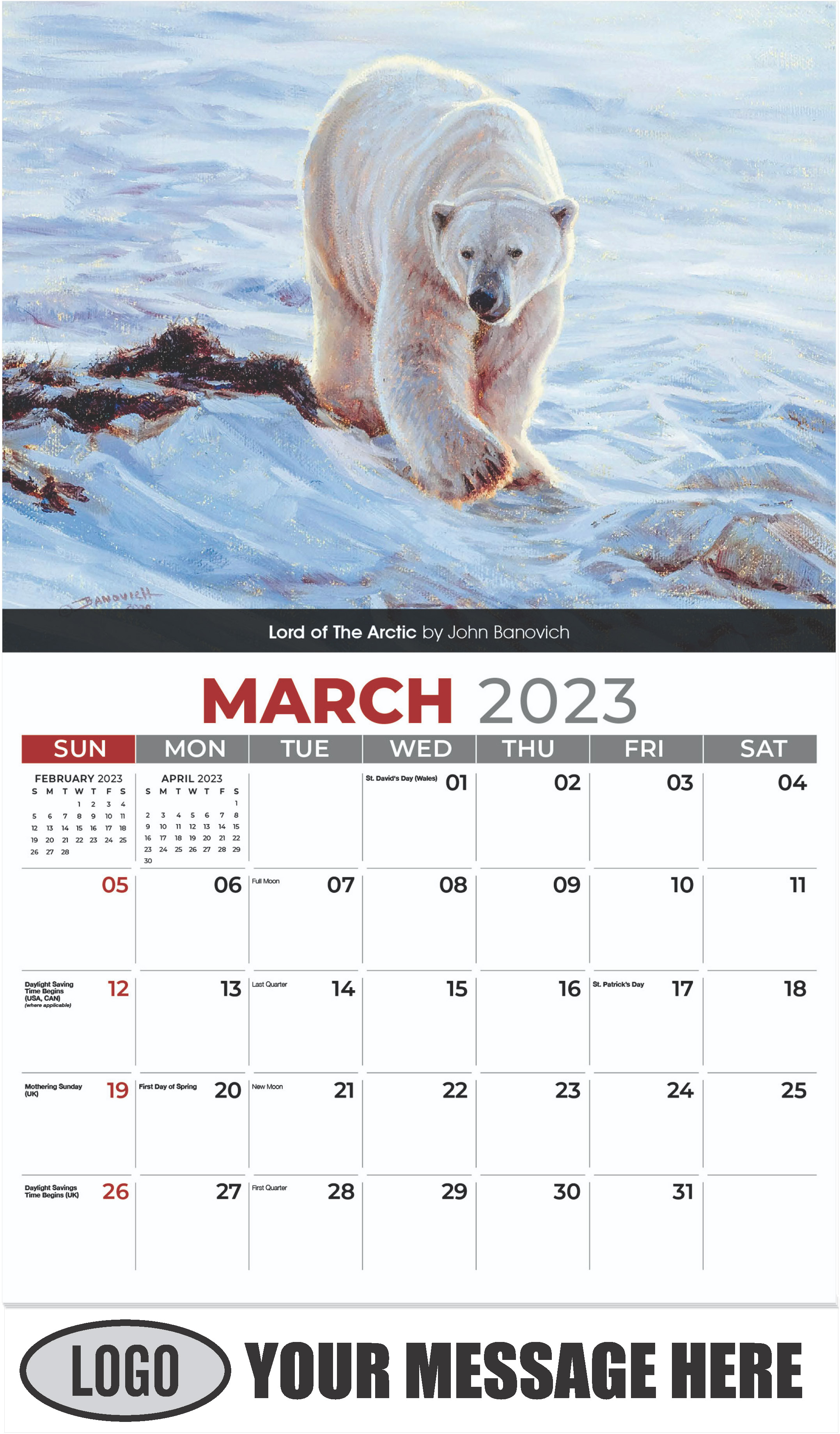 Lord of The Arctic by John Banovich - March - Wildlife Portraits 2023 Promotional Calendar