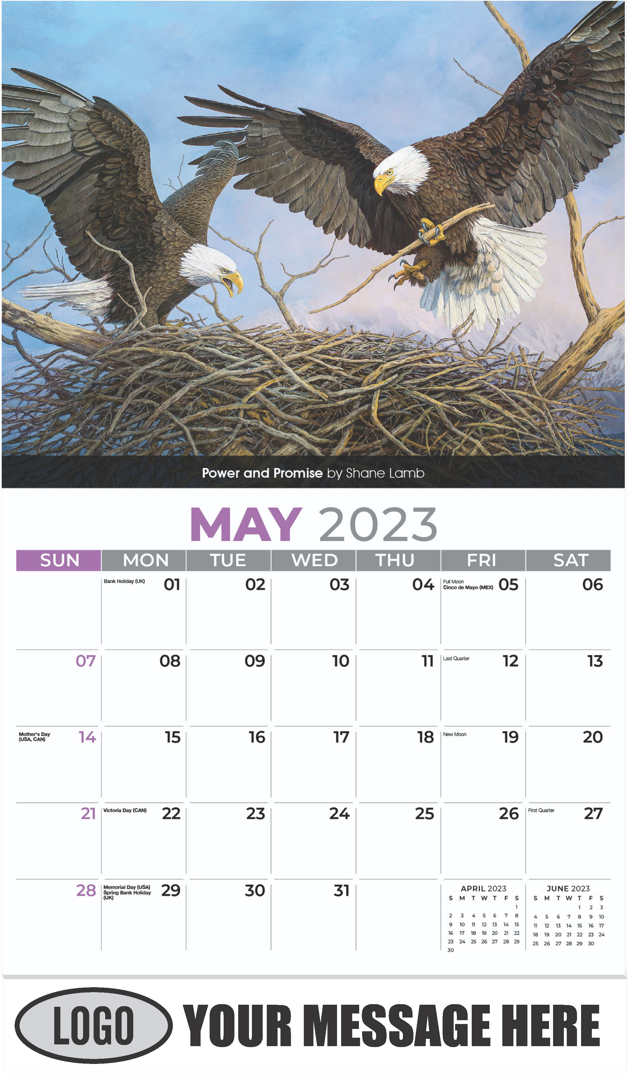 Power and Promise by Shane Lamb - May - Wildlife Portraits 2023 Promotional Calendar