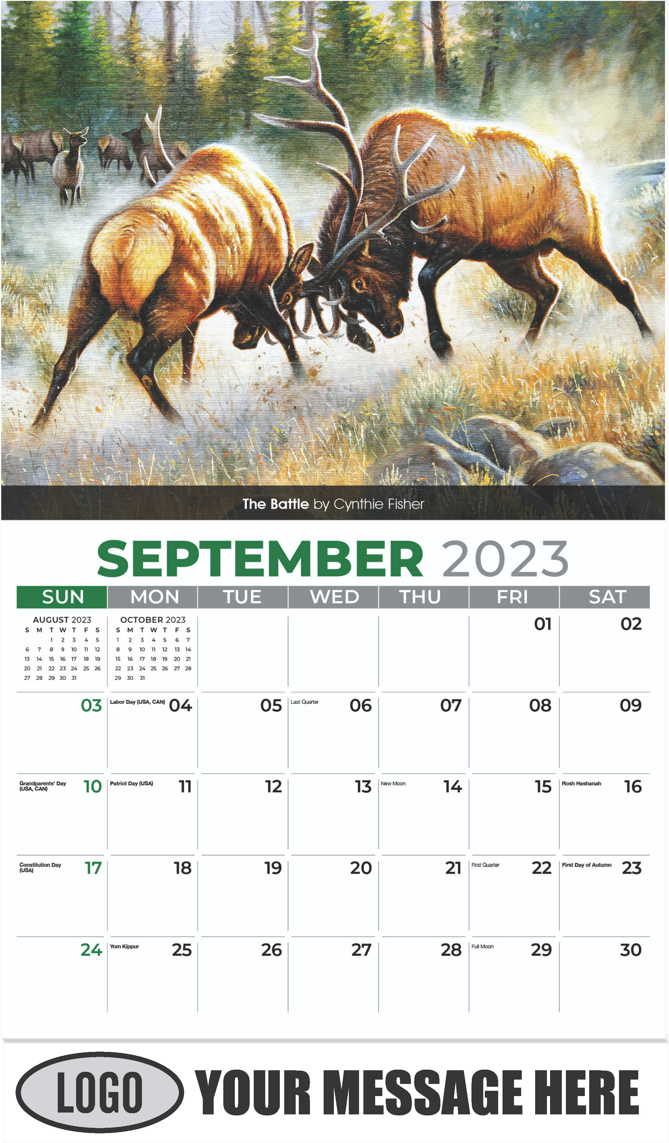 The Battle by Cynthie Fisher - September - Wildlife Portraits 2023 Promotional Calendar
