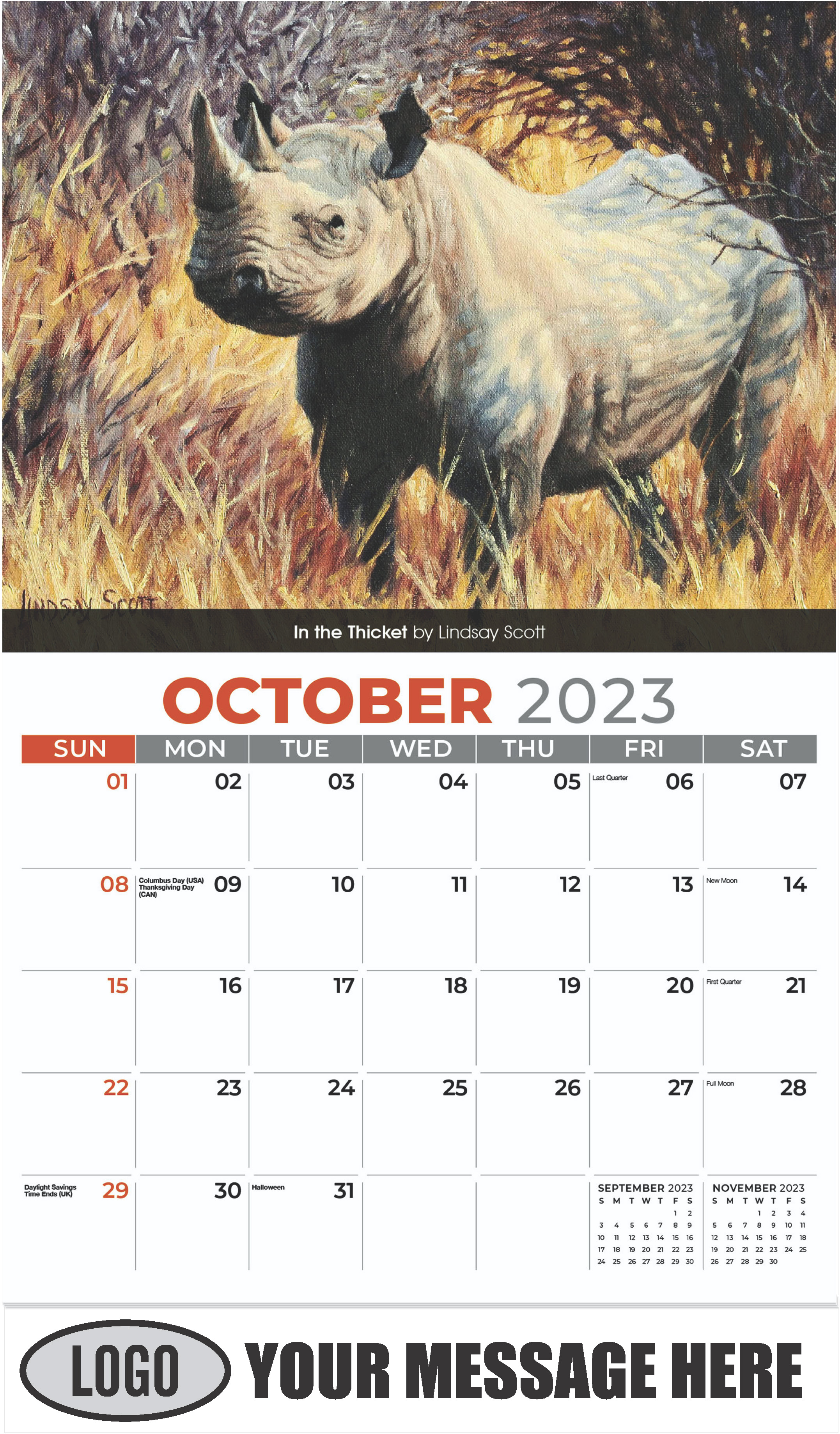 In the Thicket by Lindsay Scott - October - Wildlife Portraits 2023 Promotional Calendar