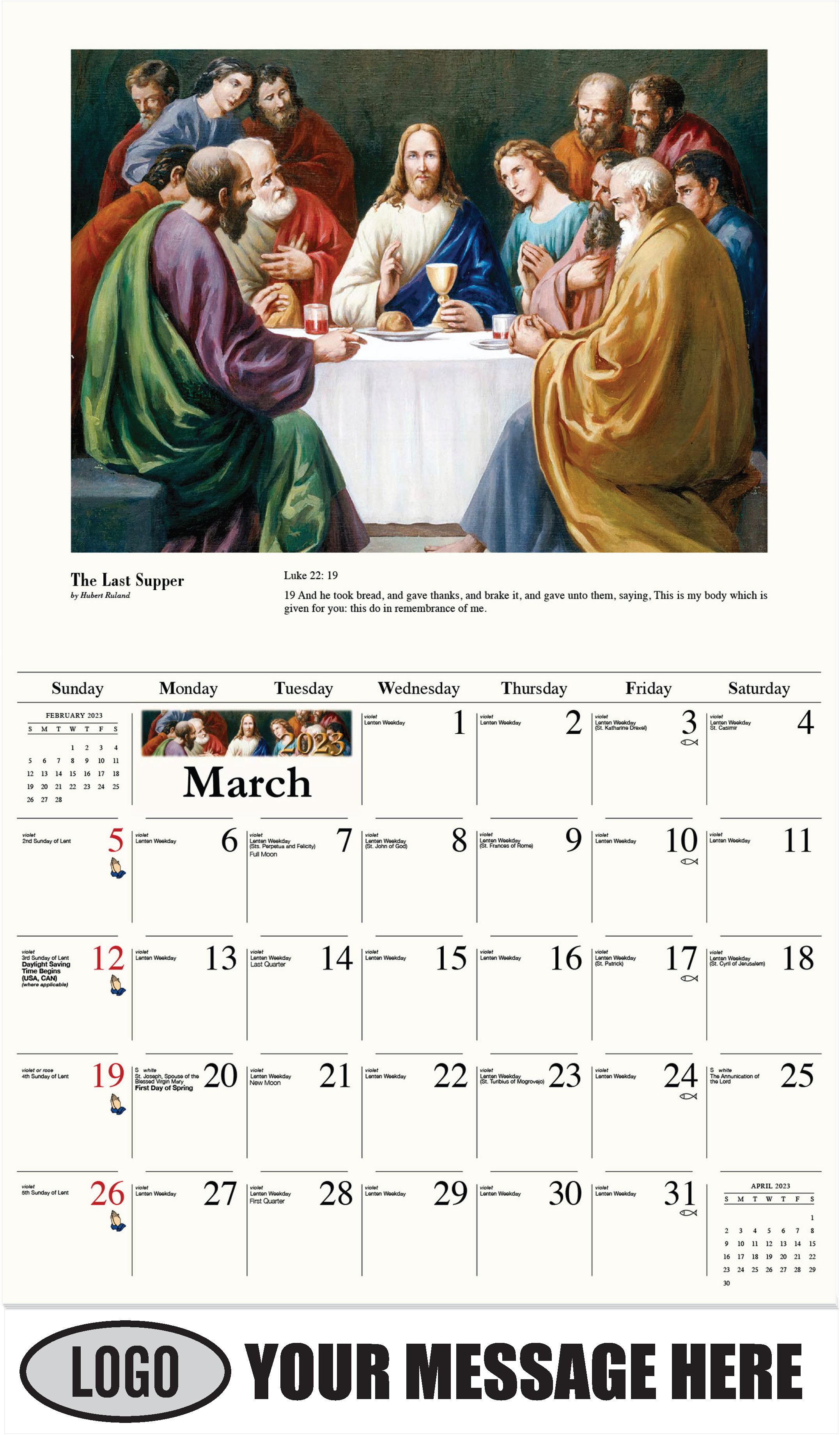 Catholic Art 2023 Promotional Calendar Fundraising And Business Promotion
