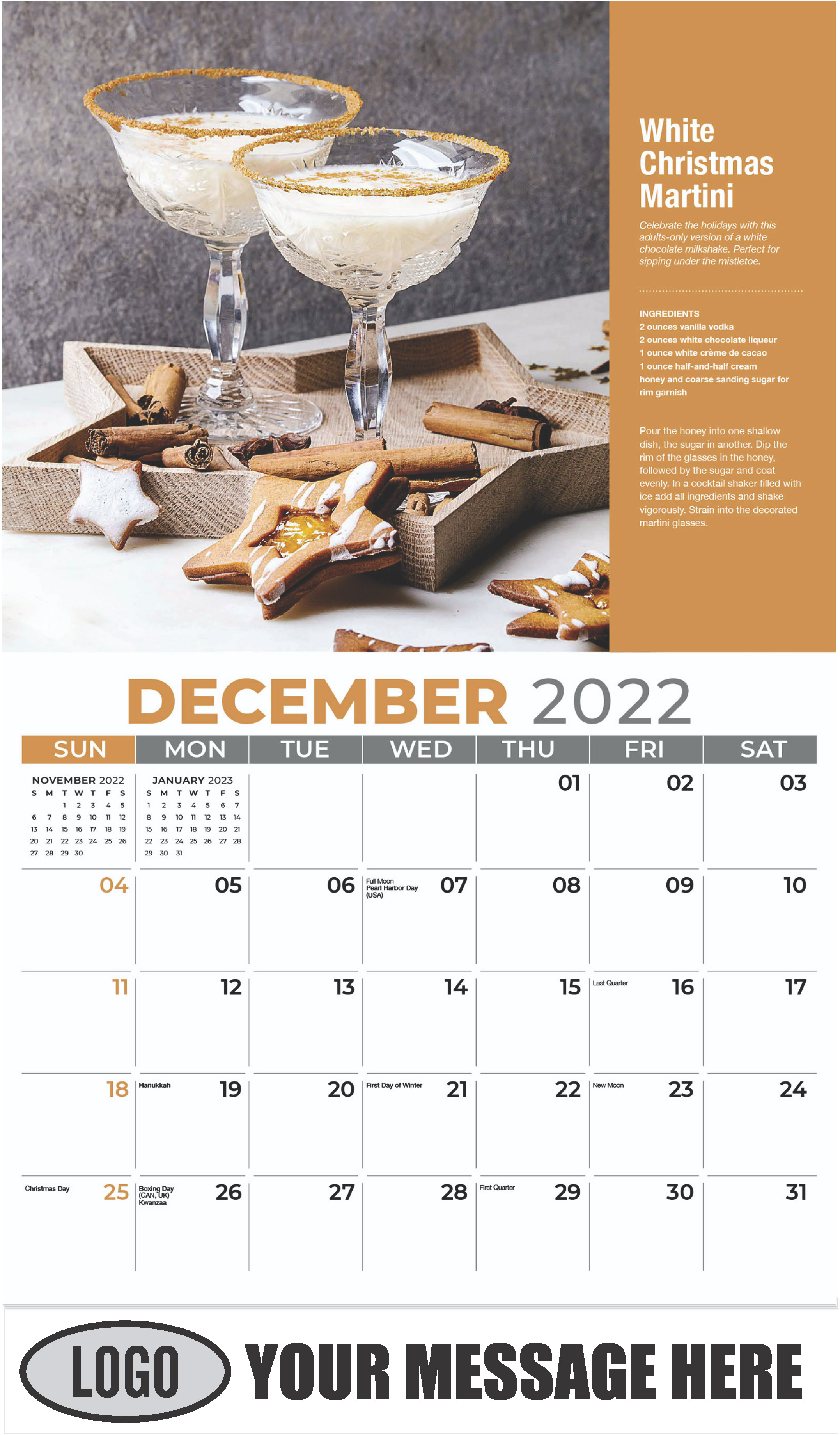 2023 Promotional Wall Calendar | Happy Hour - Cocktails | Low As 65¢