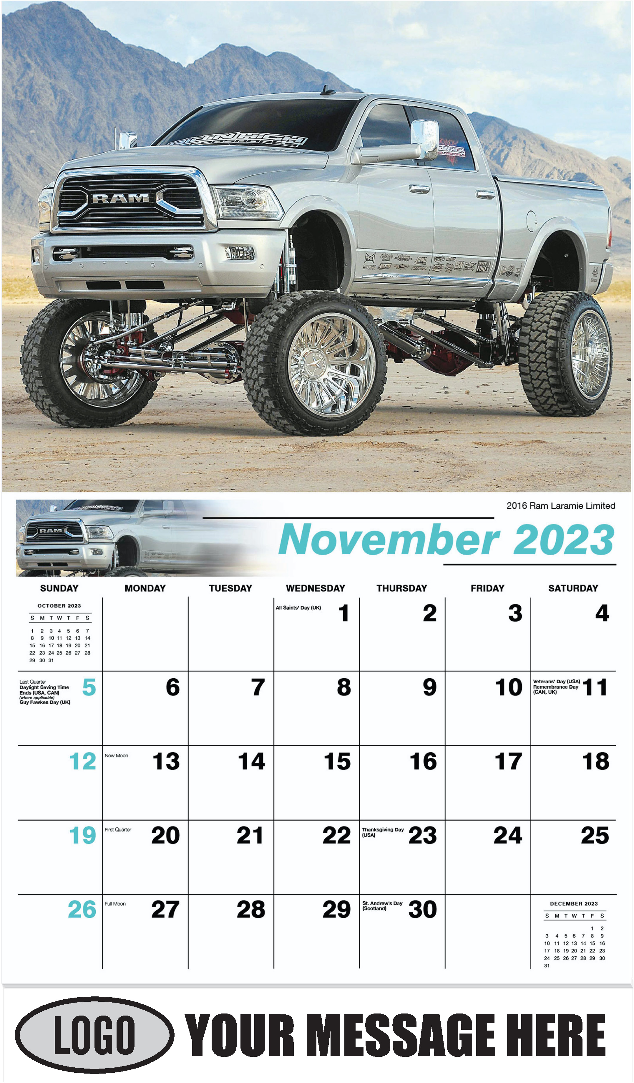 Custom Pickup Truck 2023 Promotional Calendar 65& cent; business