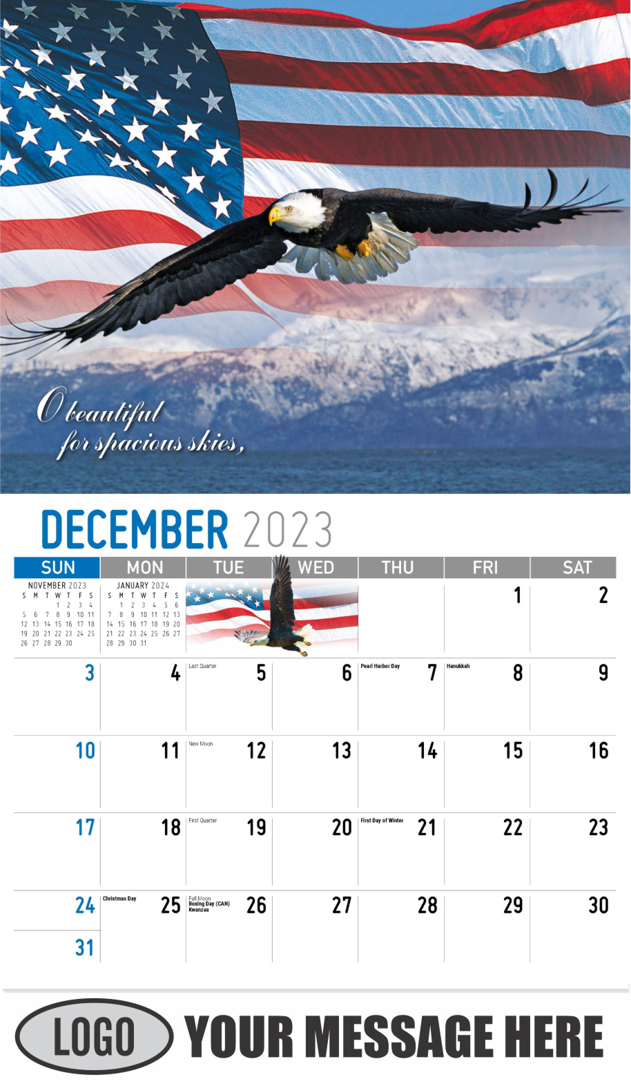 America the Beautiful  2024 Business Advertising Wall Calendar - December_a