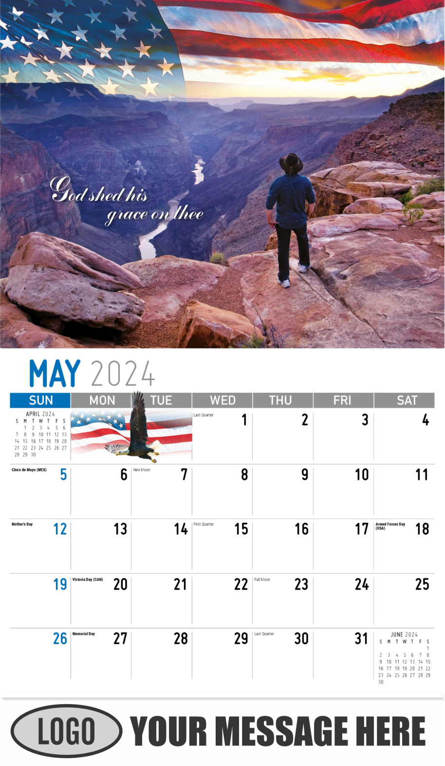 America the Beautiful  2024 Business Advertising Wall Calendar - May