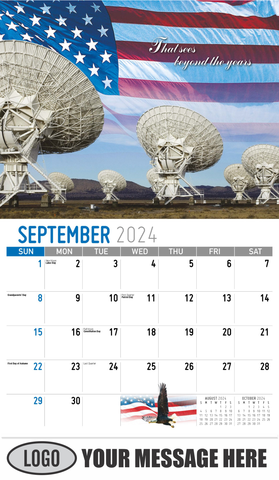 America the Beautiful  2024 Business Advertising Wall Calendar - September