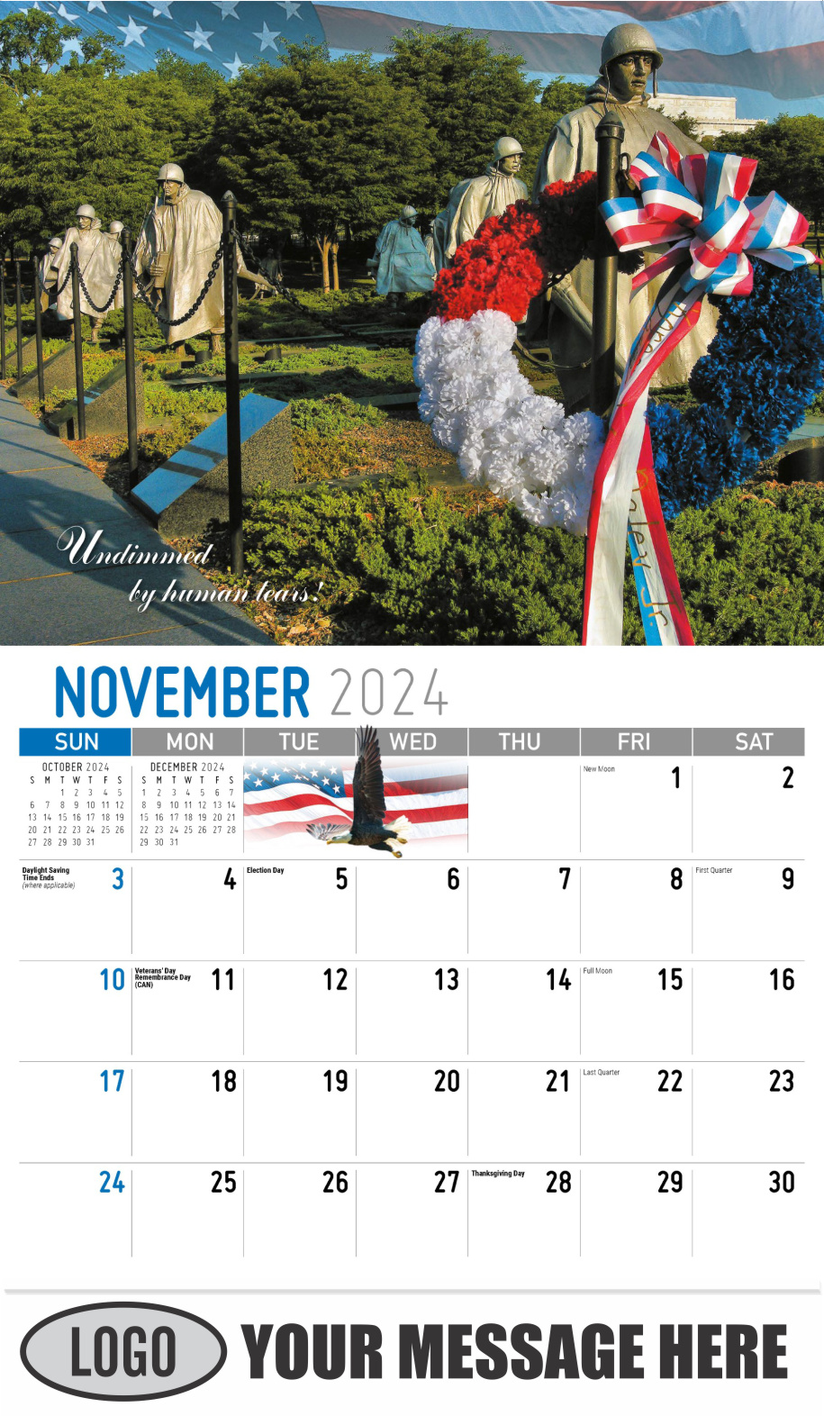 America the Beautiful  2024 Business Advertising Wall Calendar - November