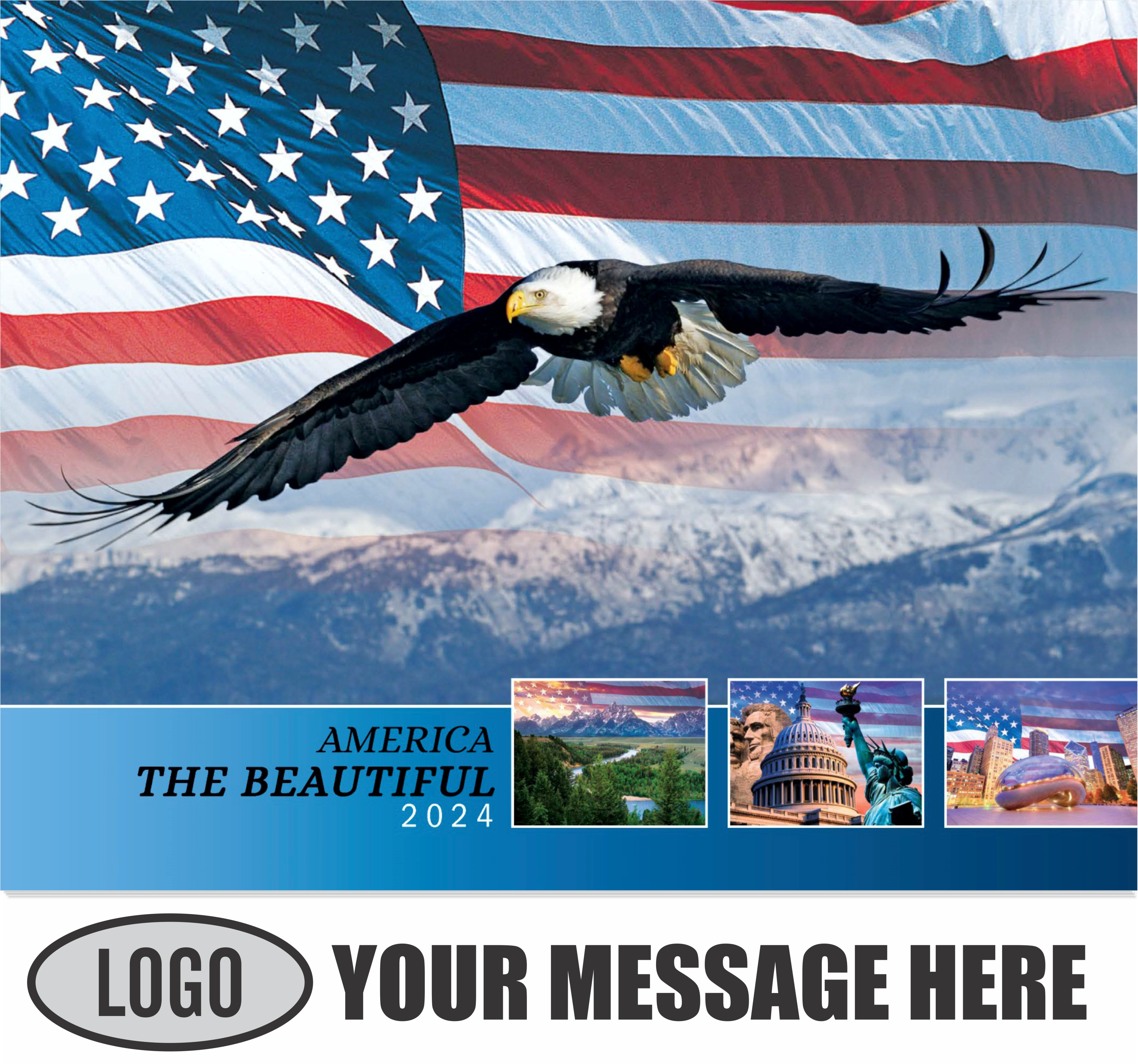 America the Beautiful  2024 Business Advertising Wall Calendar - cover