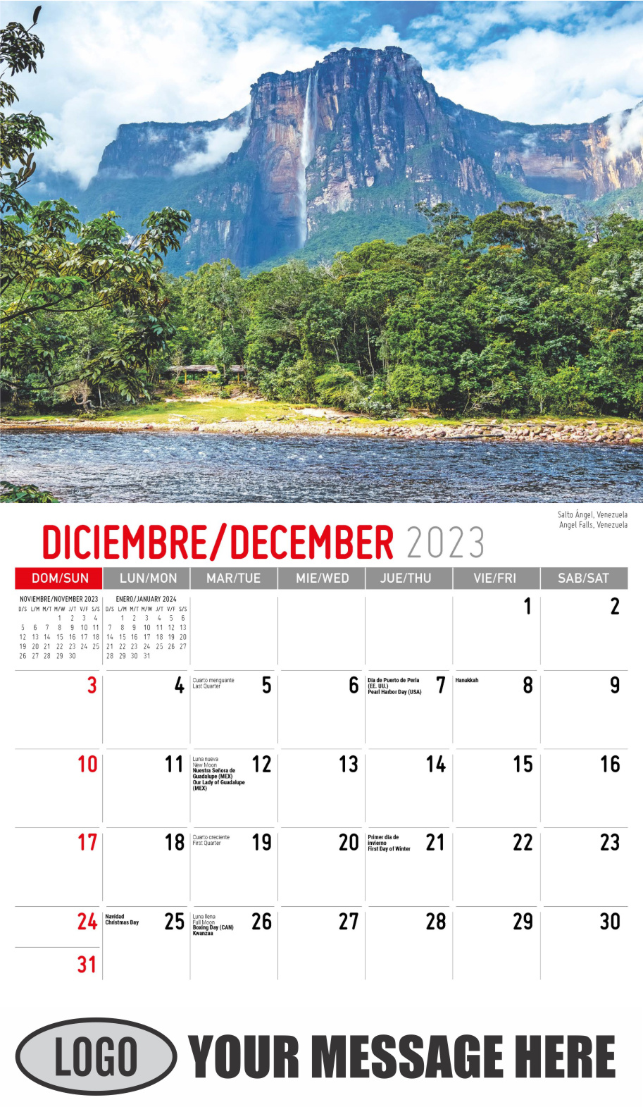 Latin America Scenic  2024 Business Promo Calendar - December_a