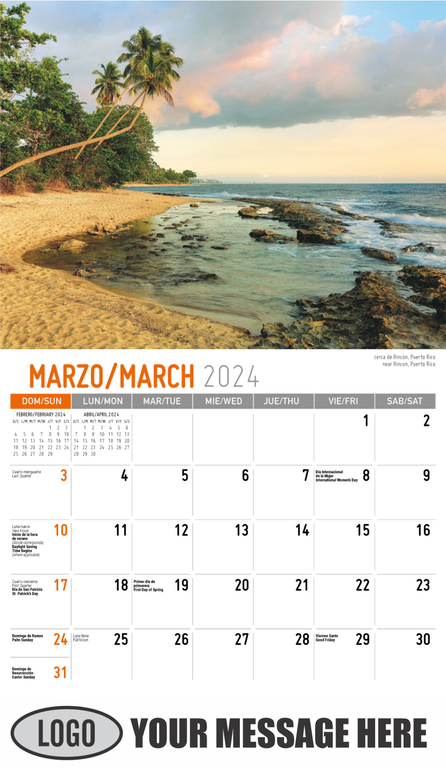 Latin America Scenic  2024 Business Promo Calendar - March