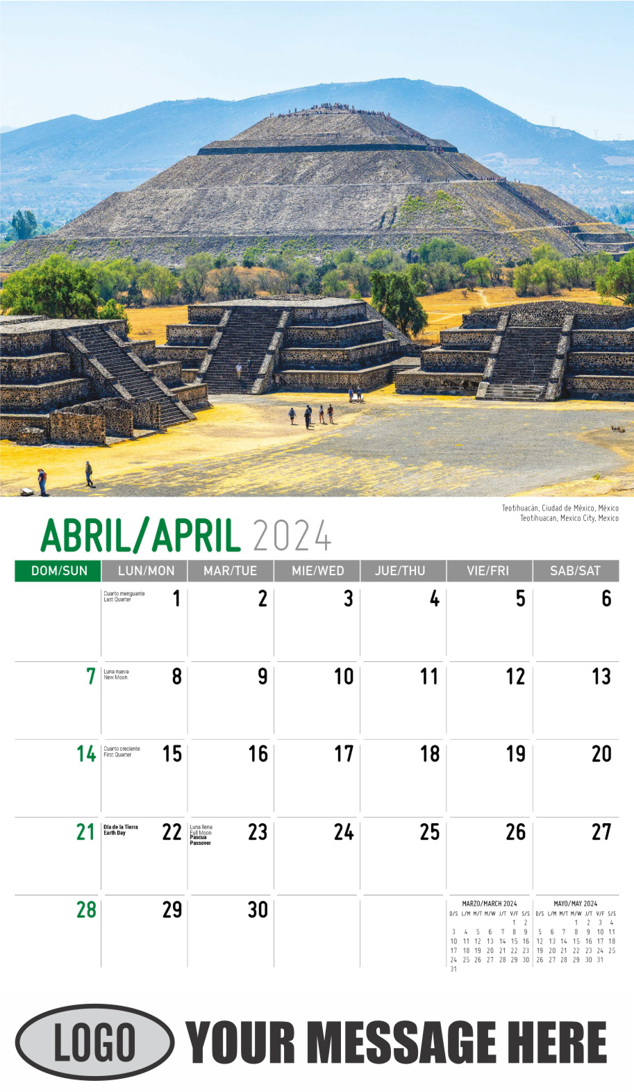 Latin America Scenic  2024 Business Promo Calendar - April