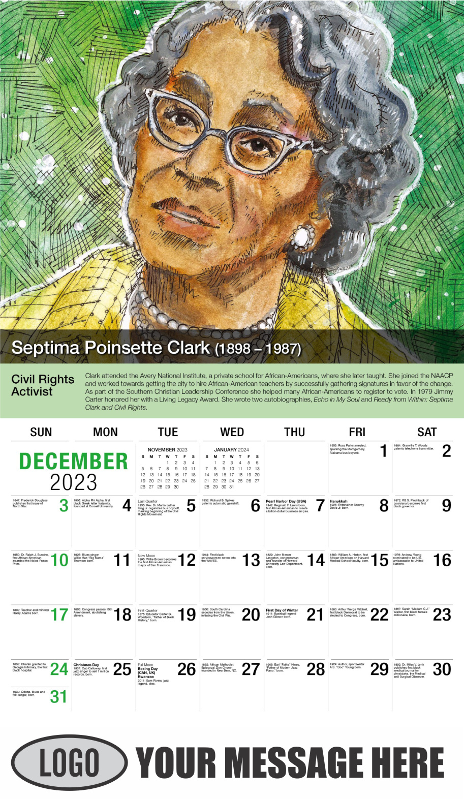 Black History 2024 Business Advertising Calendar - December_a