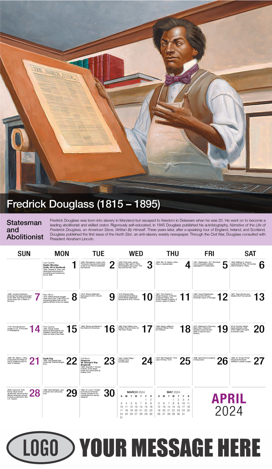 Black History 2024 Business Advertising Calendar - April