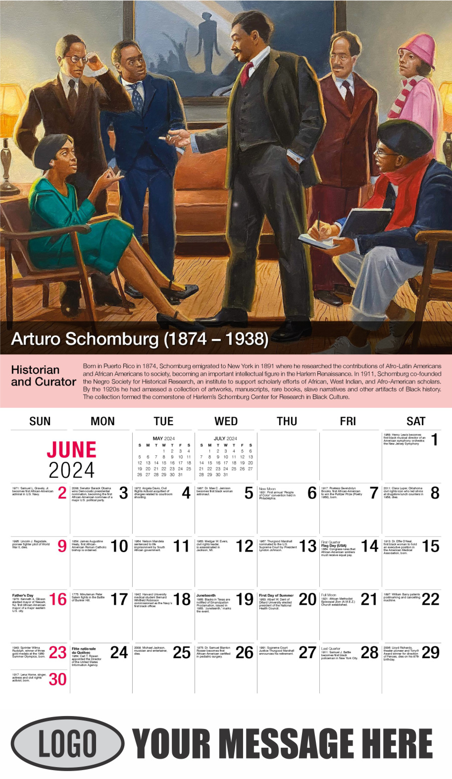 Black History 2024 Business Advertising Calendar - June