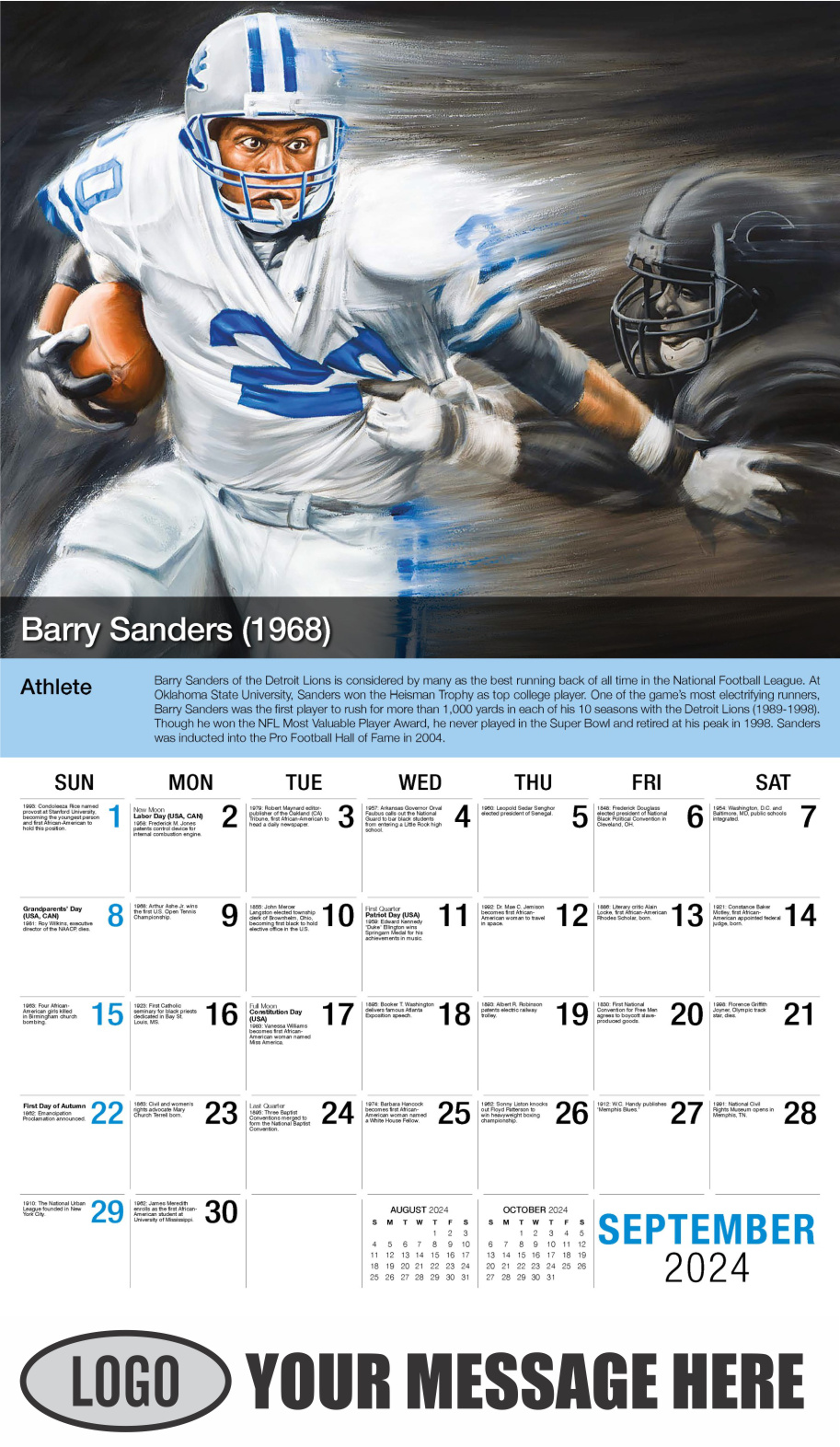 Black History 2024 Business Advertising Calendar - September