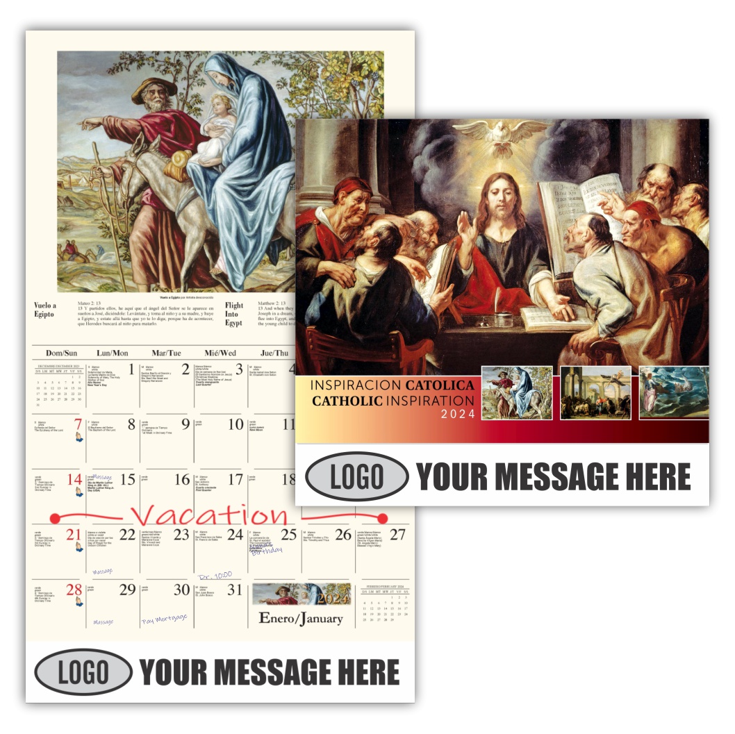 Catholic Inspirations bilingual 2024 Church Advertising calendar