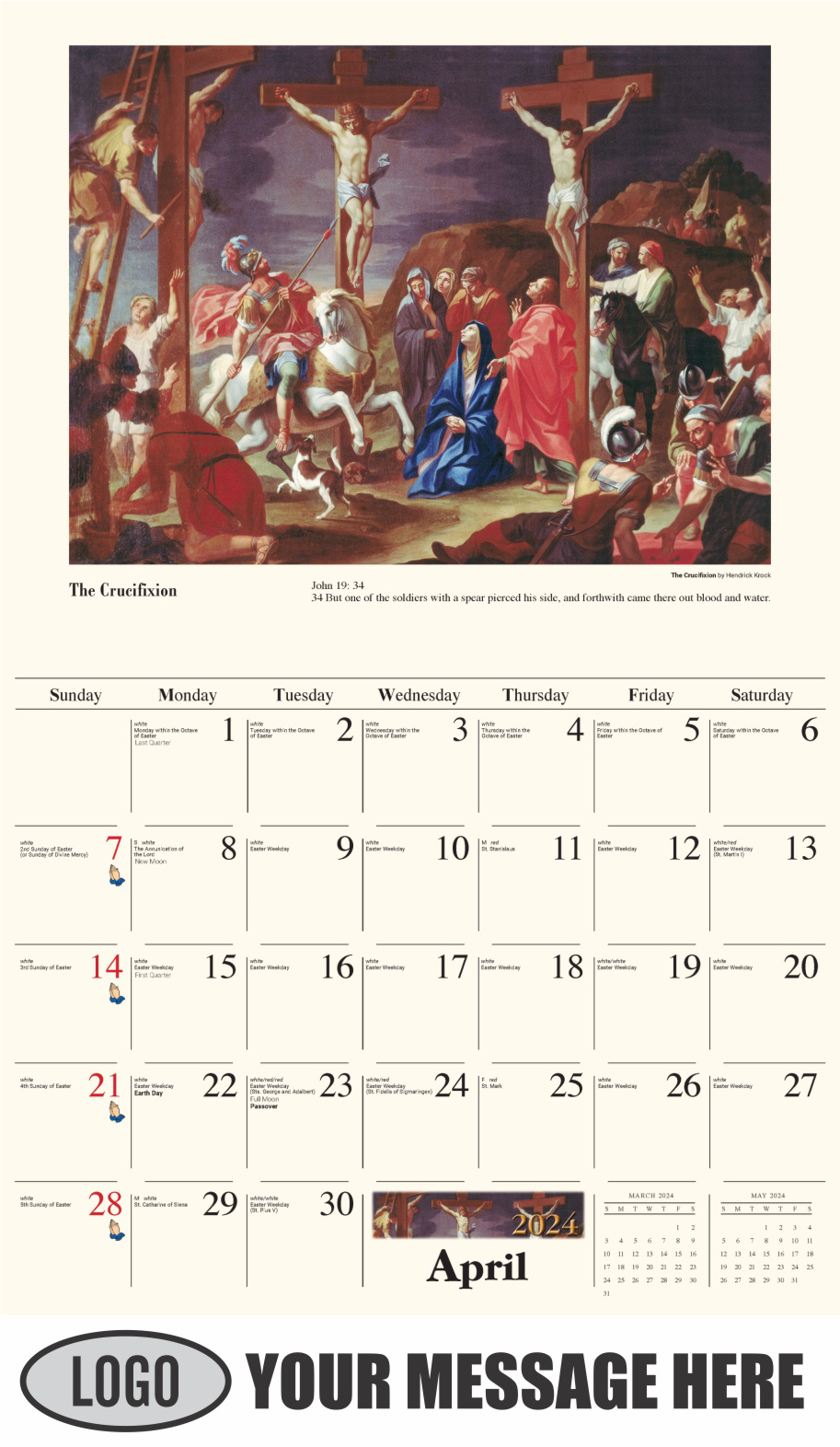 Catholic Inspirations 2024 Church Promotion Calendar - April