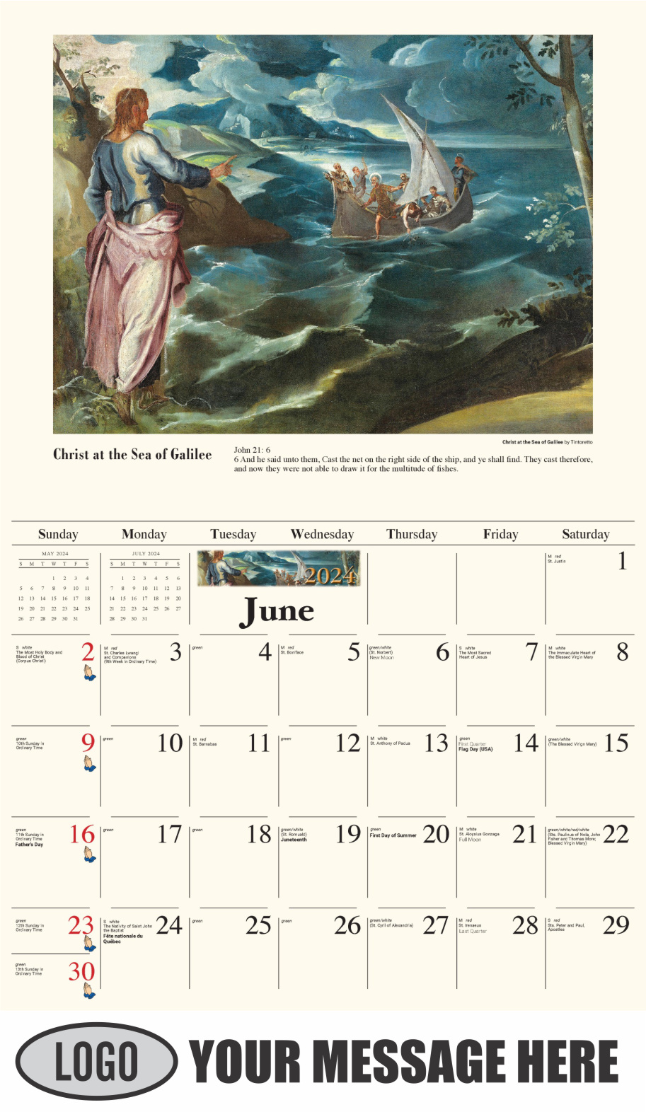 Catholic Inspirations 2024 Church Promotion Calendar - June